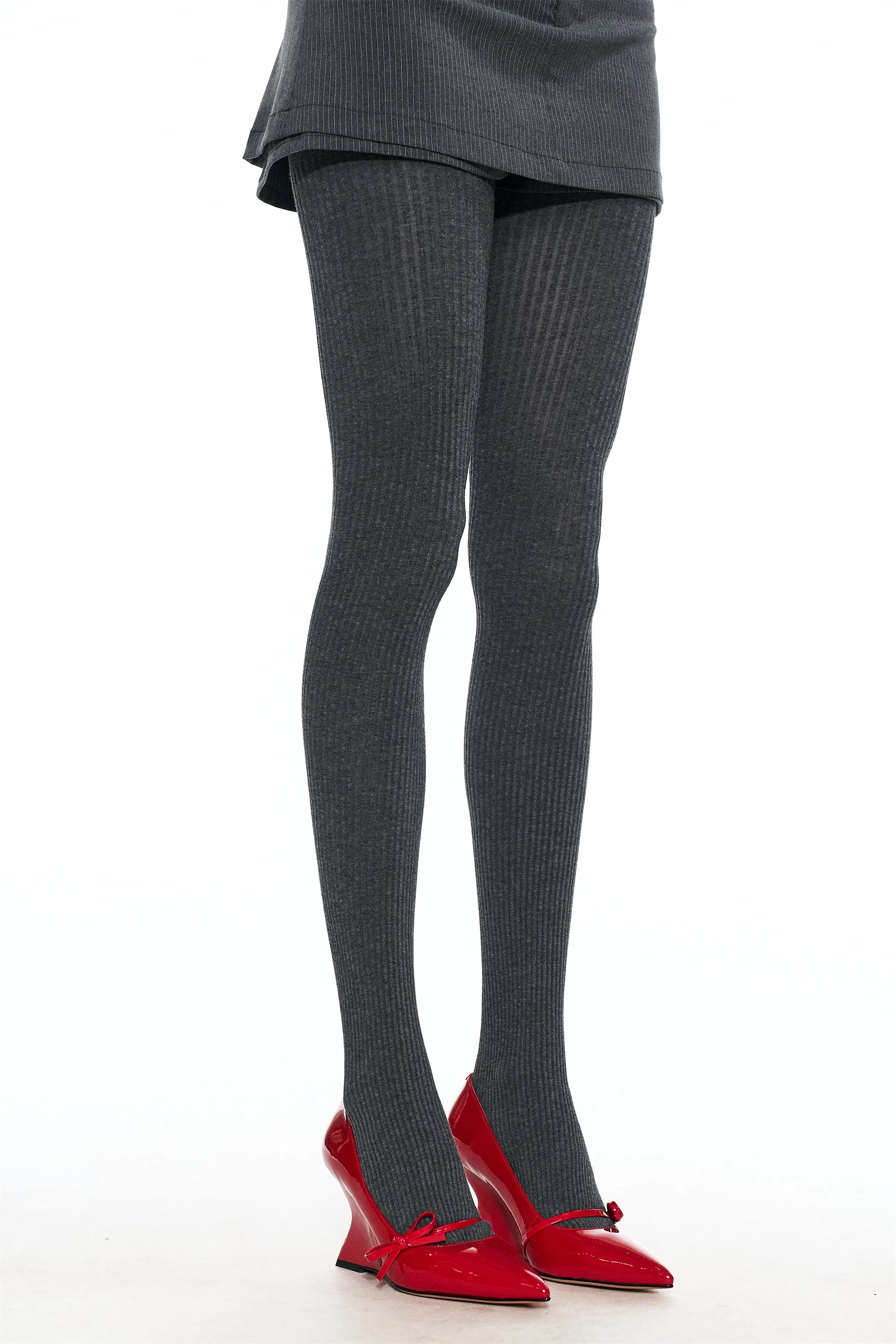 Suna Bow-Decorated Wedge Heels in Red sold by PANN