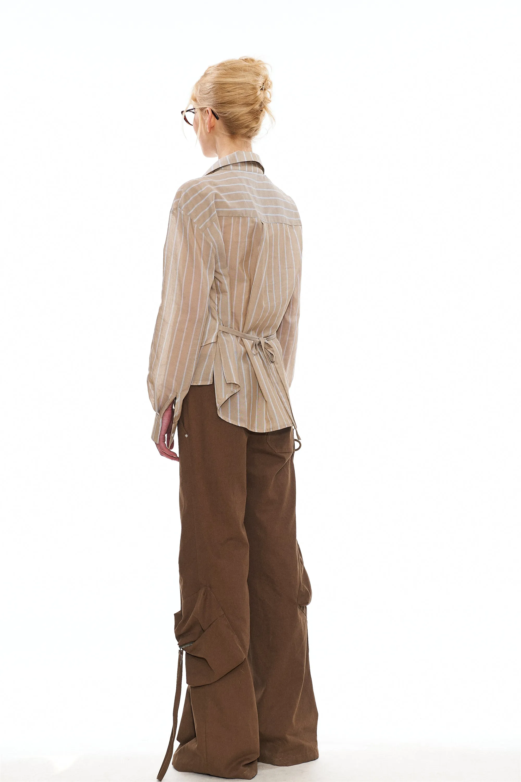 Lee Layered Vest Stripe Shirt in Brown sold by PANN product image thumbnail 5