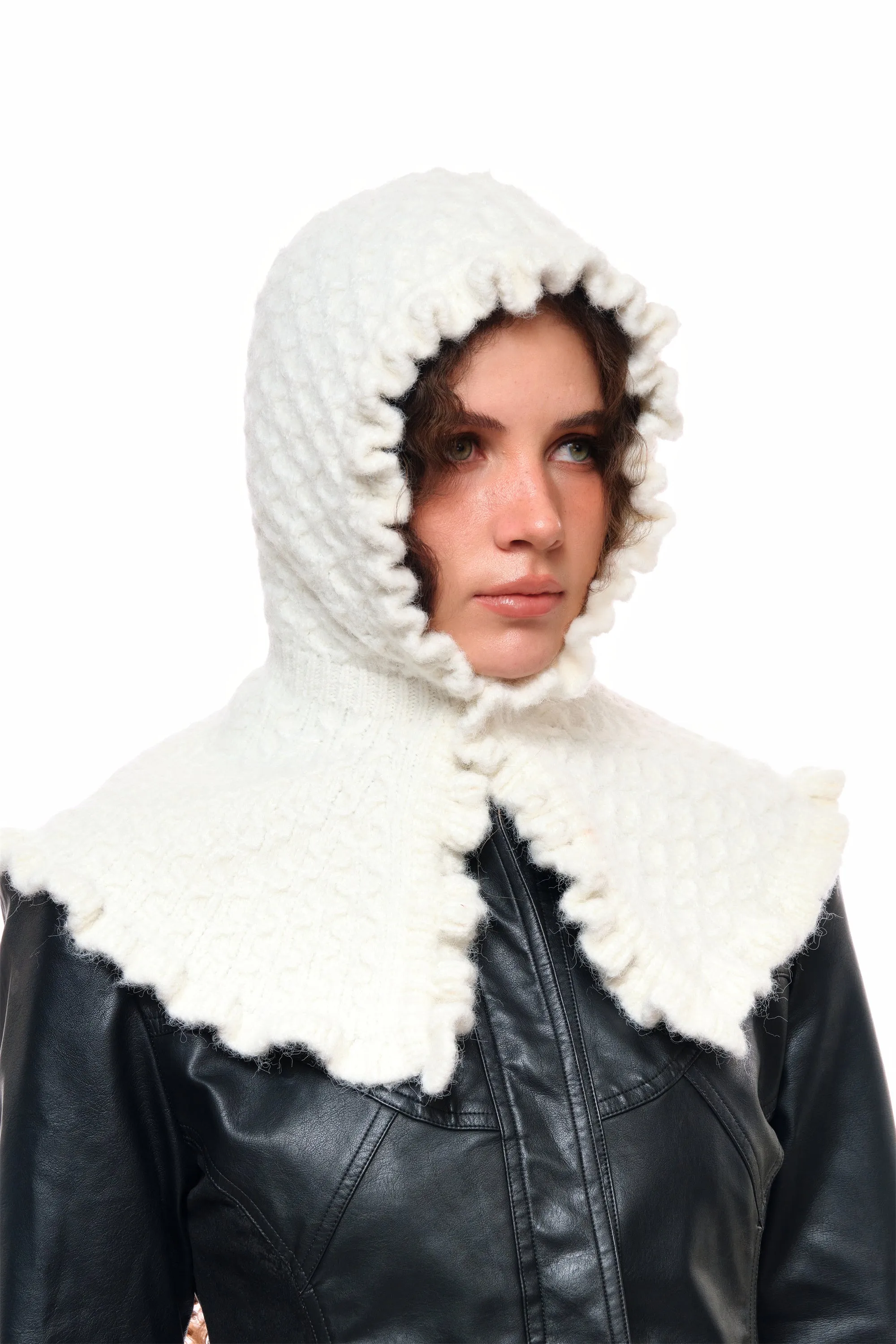 Sage Balaclava Hat in White sold by PANN product image thumbnail 3