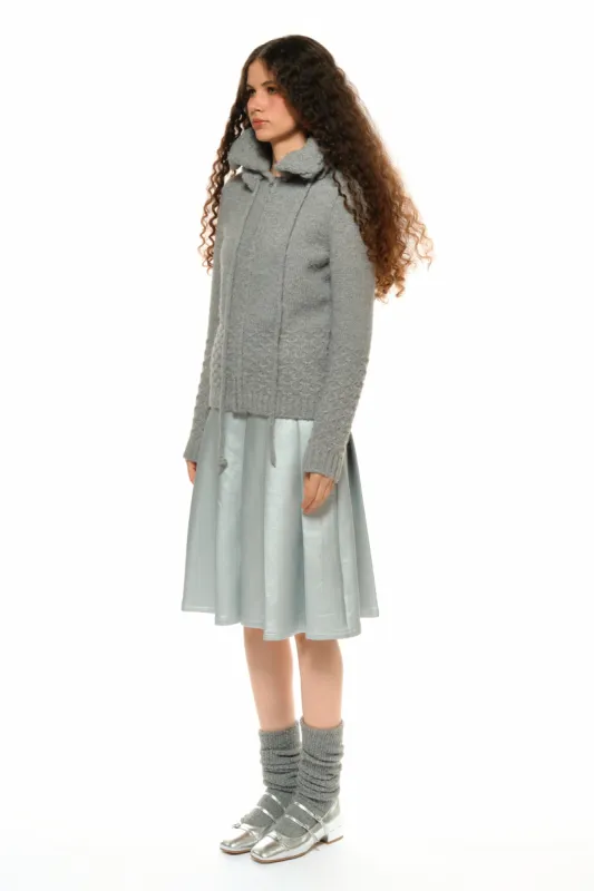 Cora Cashmere Knit Sweater in Gray sold by PANN