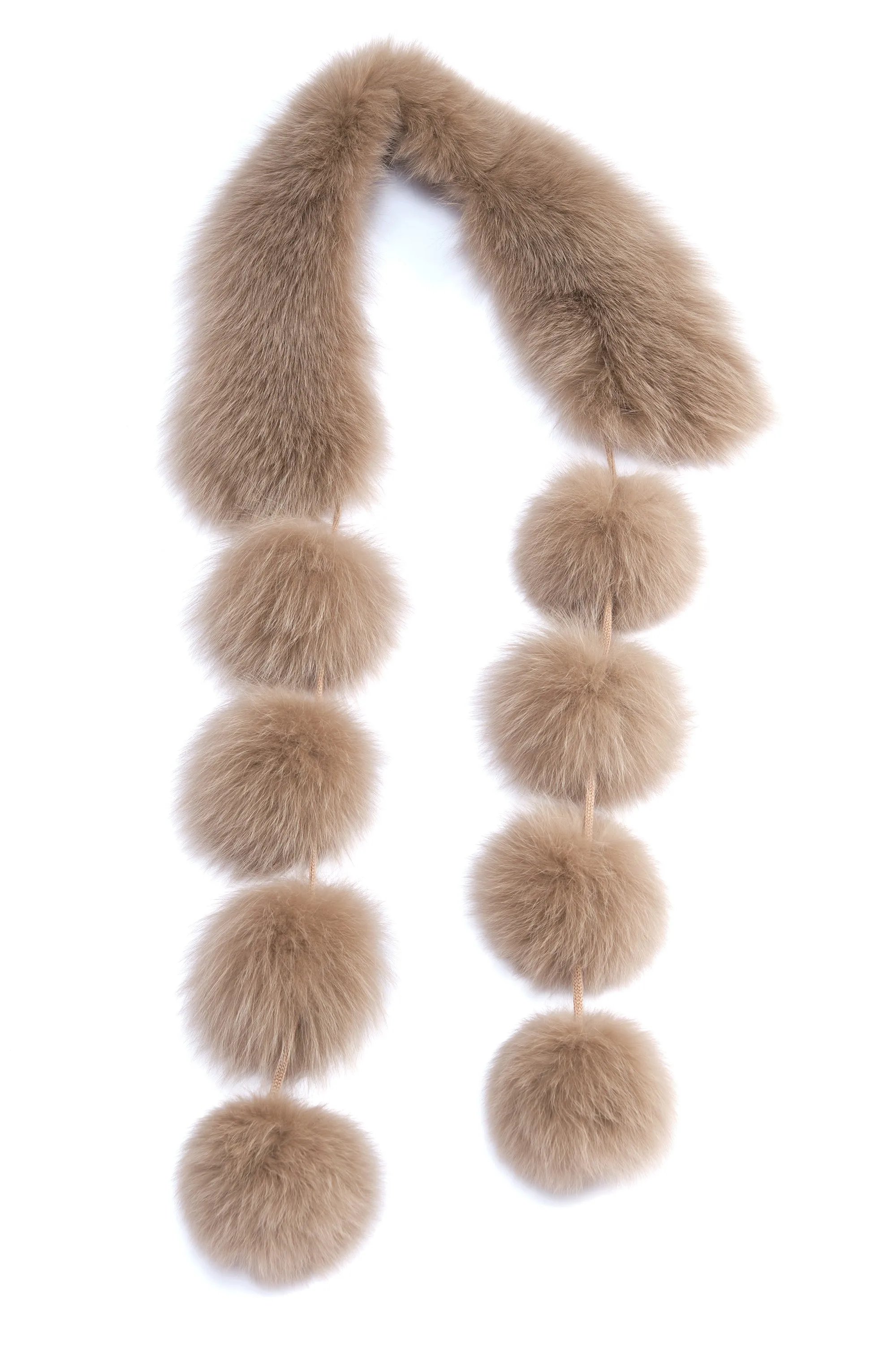 Bette Dreamy Pom-Pom Fur Scarf in Brown sold by PANN product image thumbnail 2