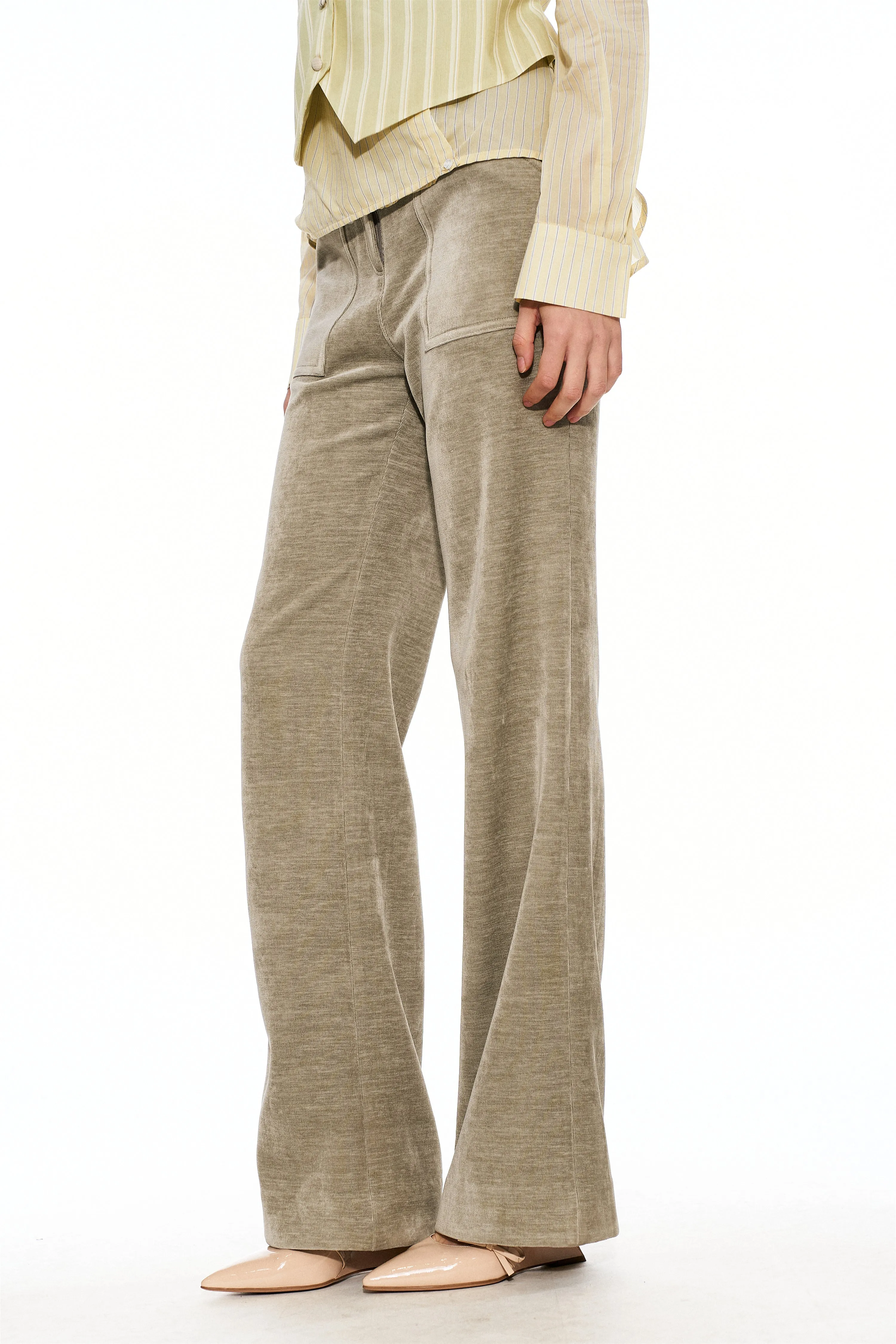 Iris Corduroy High-Waisted Pants in Green sold by PANN product image thumbnail 3