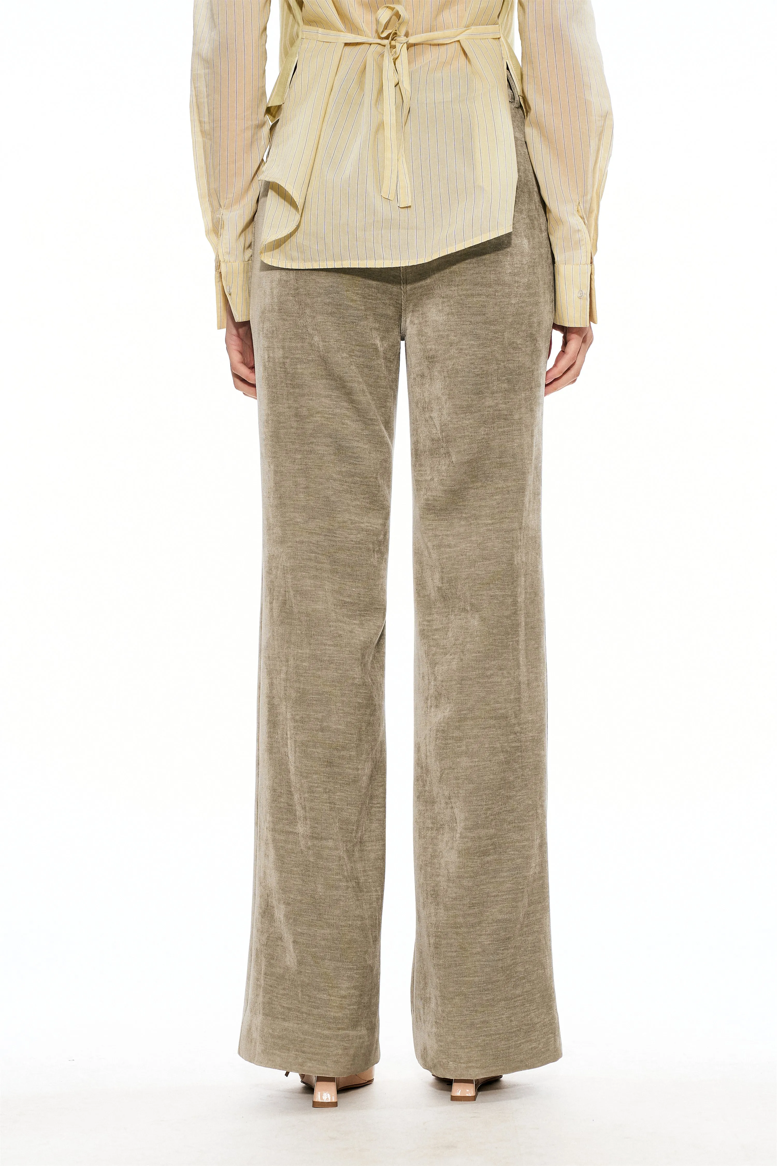 Iris Corduroy High-Waisted Pants in Green sold by PANN product image thumbnail 5