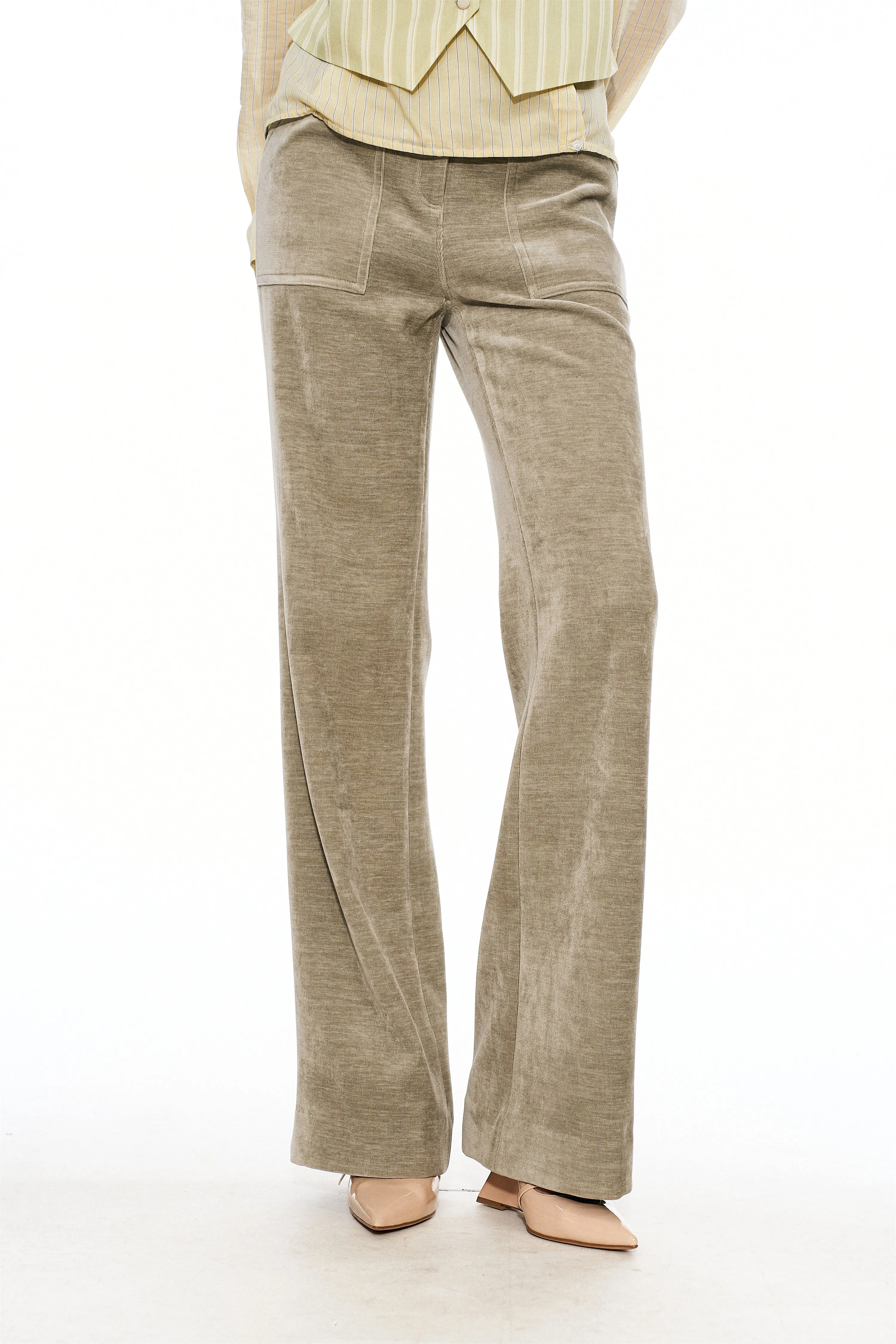 Iris Corduroy High-Waisted Pants in Green sold by PANN product image thumbnail 2