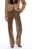 Iris Corduroy High-Waisted Pants in Coffee sold by PANN