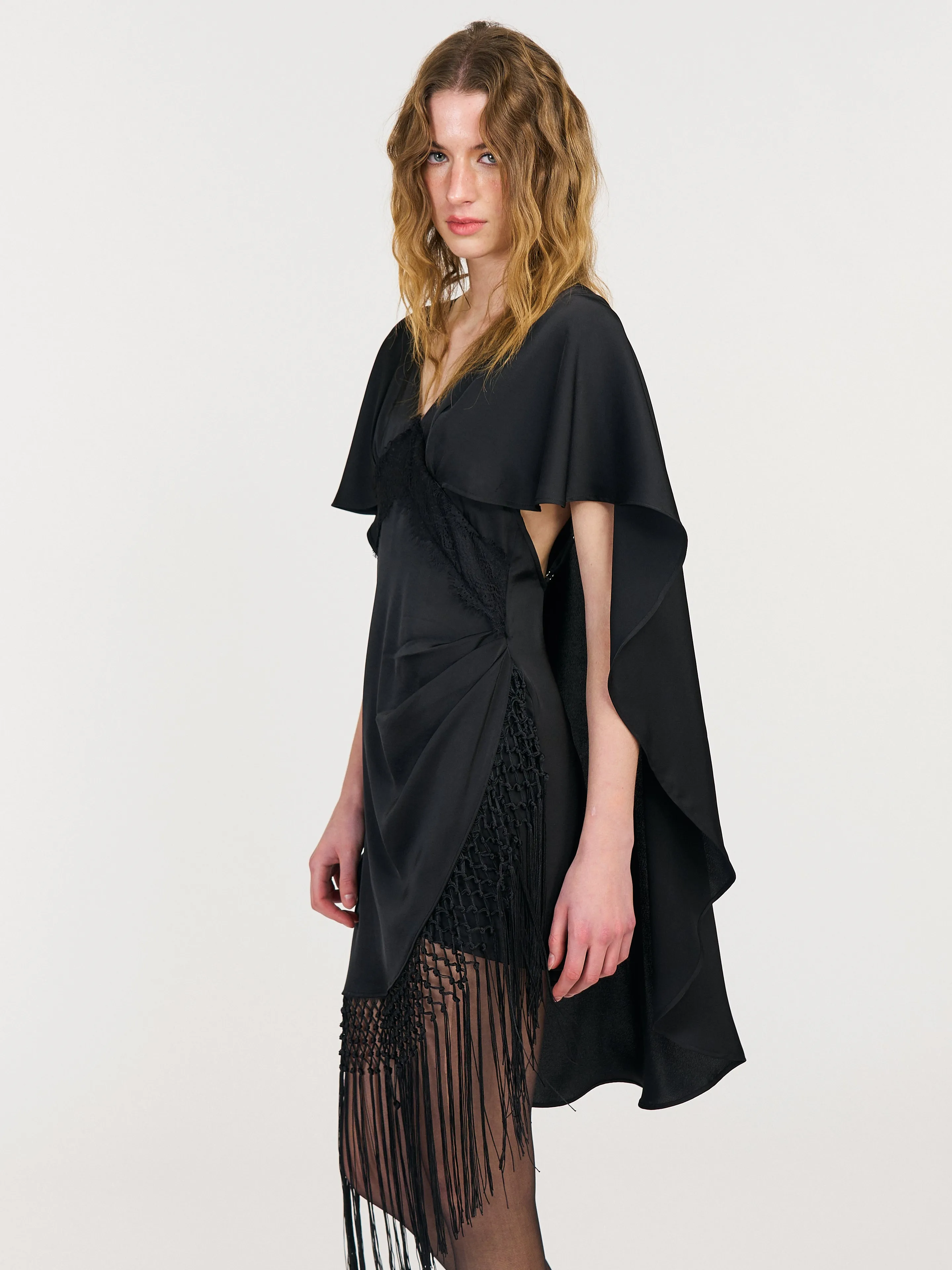 Hazel Cape-Style Tassel Dress sold by PANN product image thumbnail 2