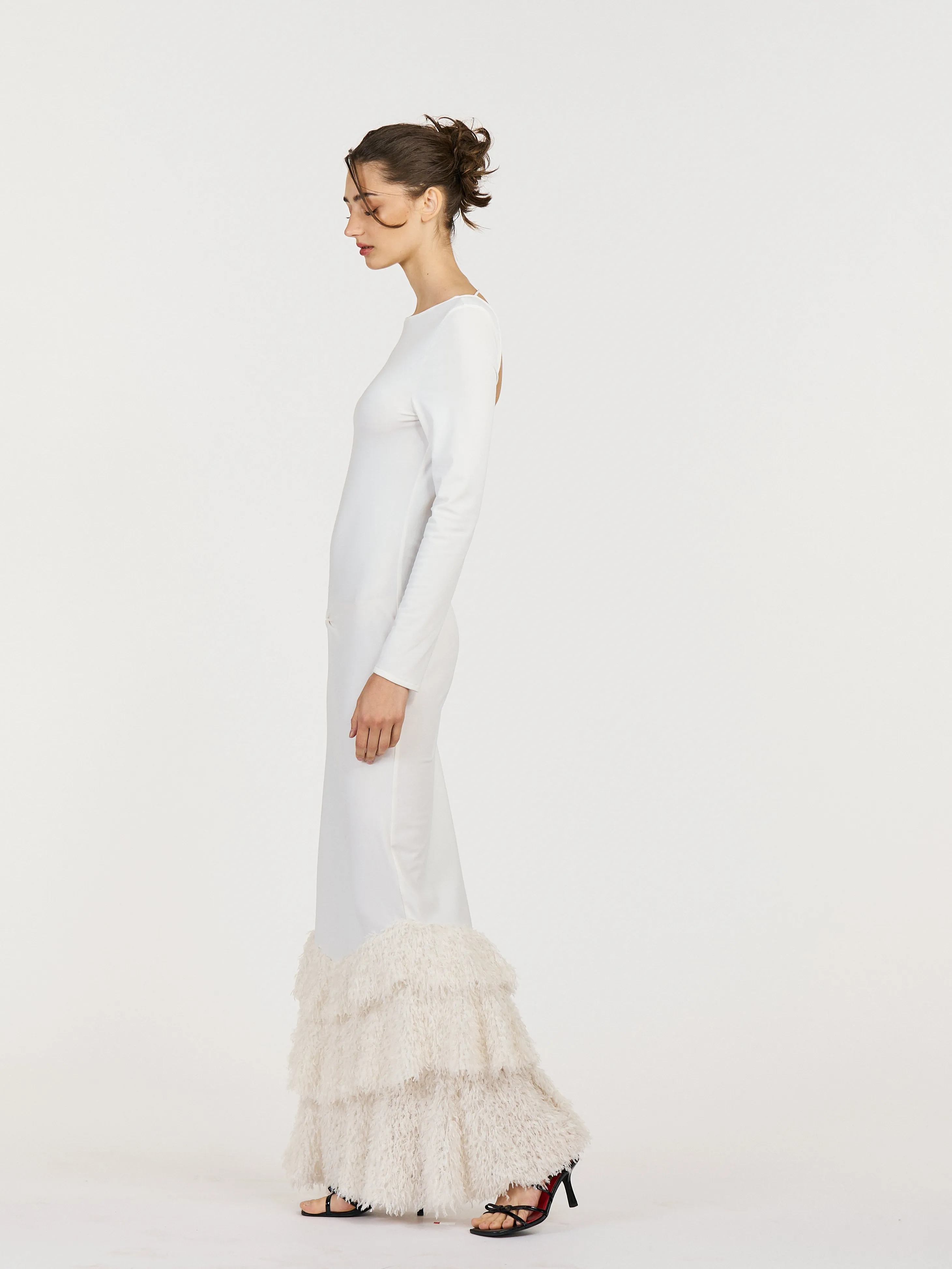 Esme Fleece and Lace Trimmed Dress sold by PANN product image thumbnail 4