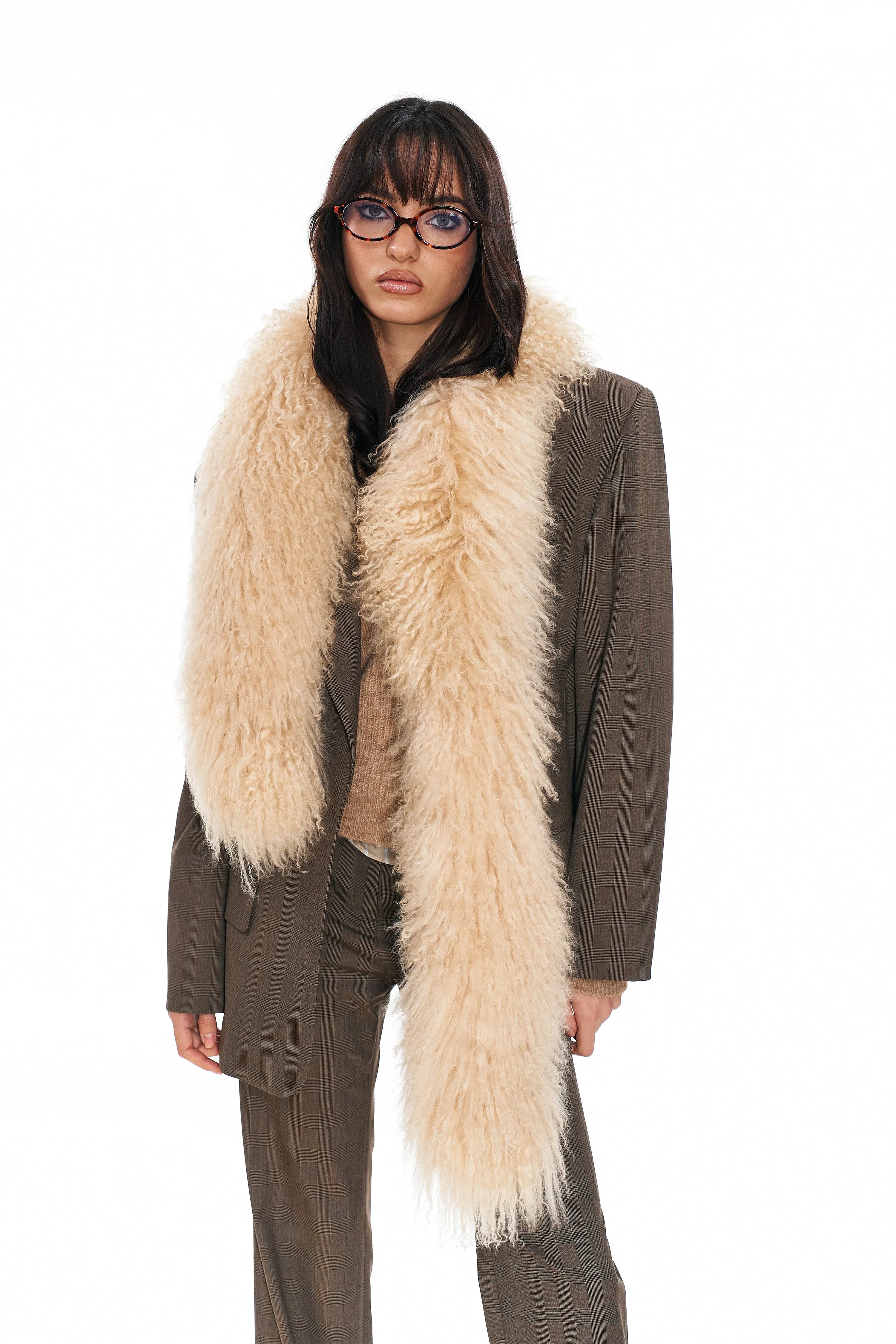 Ophi Lambswool Scarf in White sold by PANN product image thumbnail 3