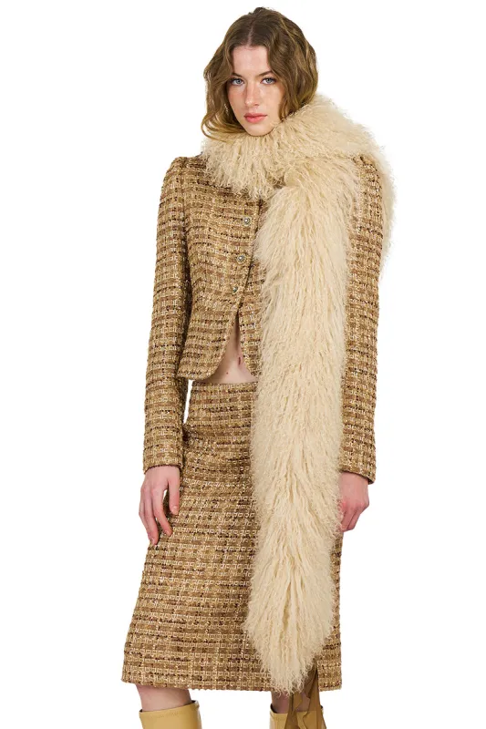 Ophi Lambswool Scarf in White sold by PANN