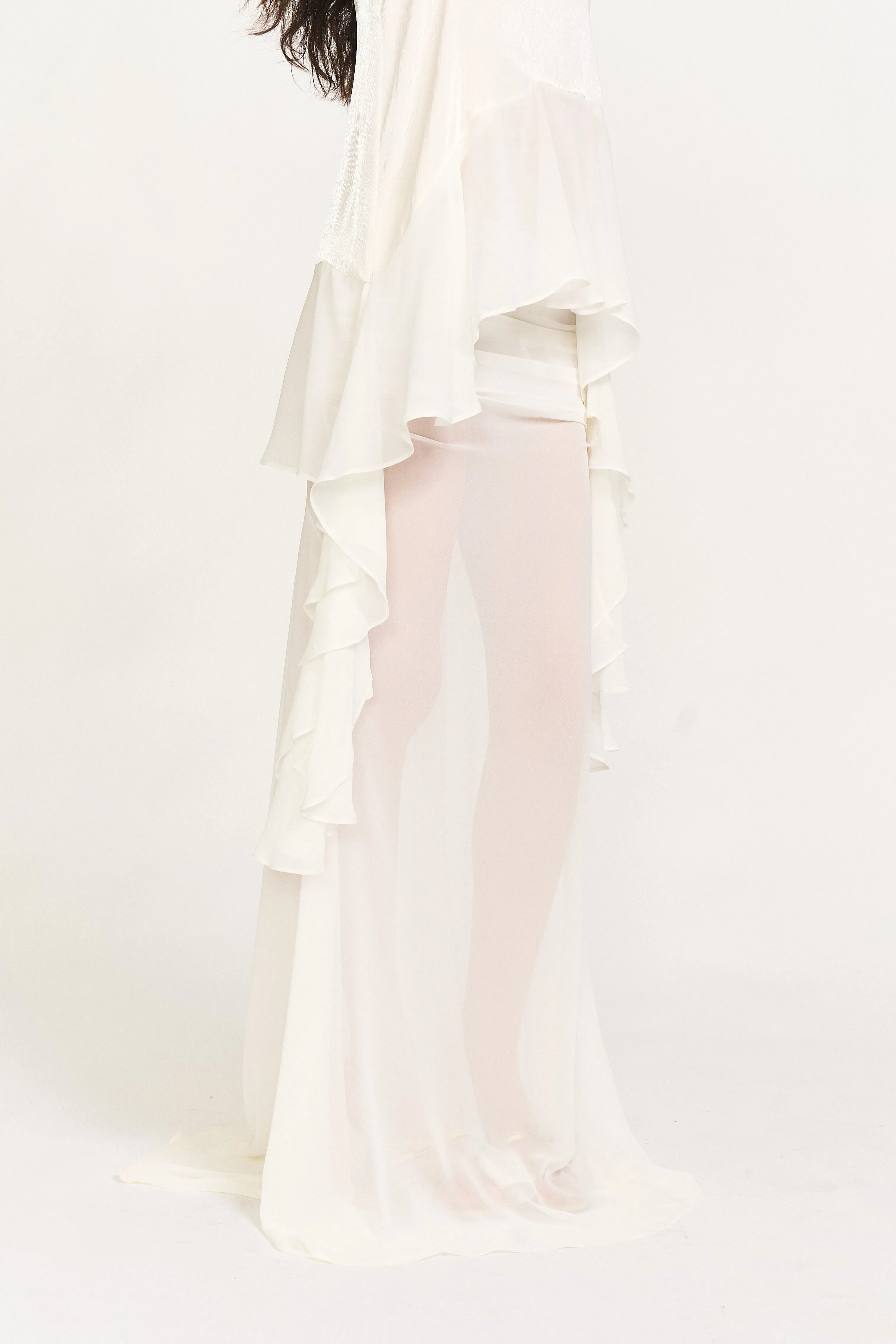 Sophie Elegant Ruched Midi Skirt in White sold by PANN product image thumbnail 2