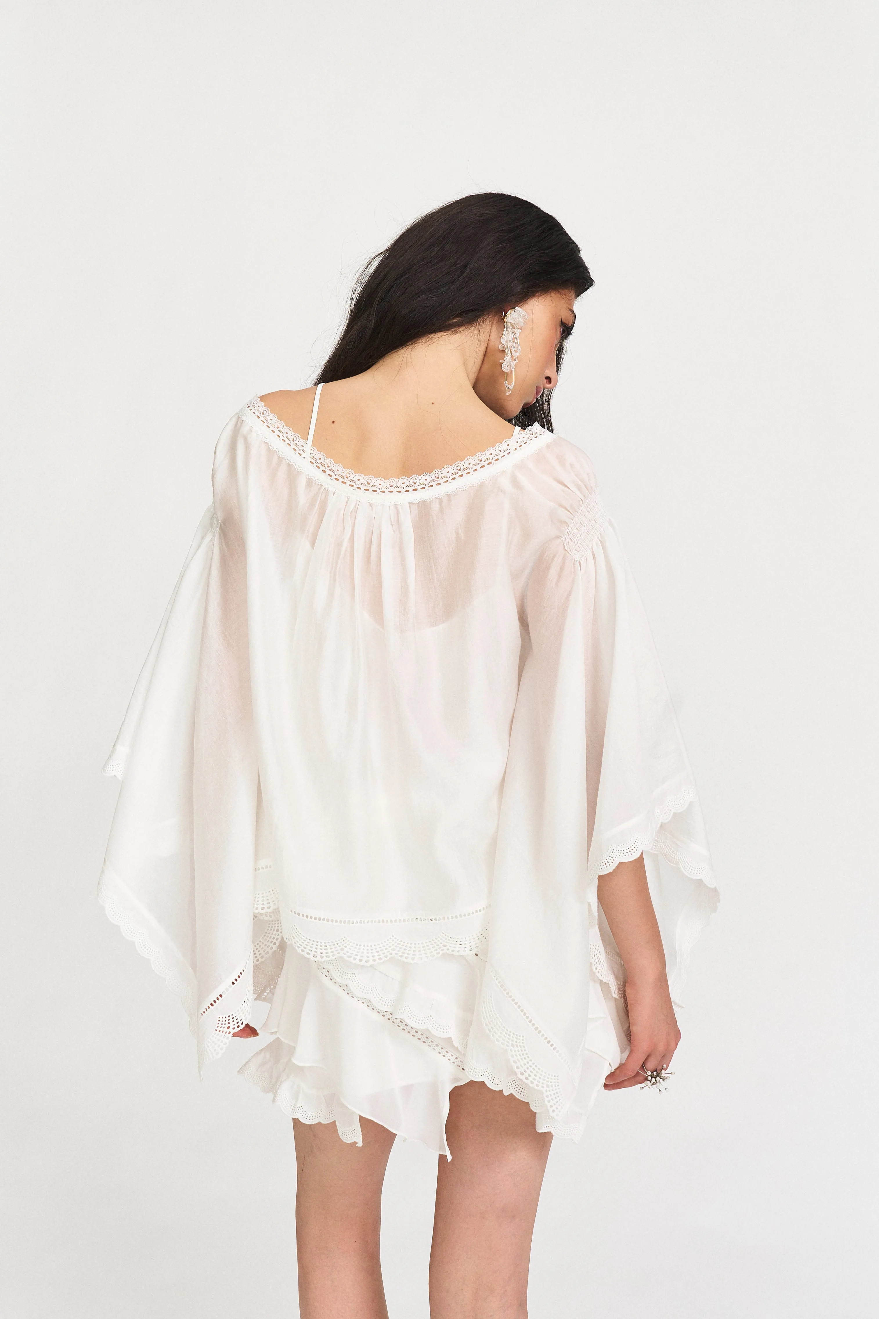 Mia Lace-Trim Sheer Blouse sold by PANN product image thumbnail 2