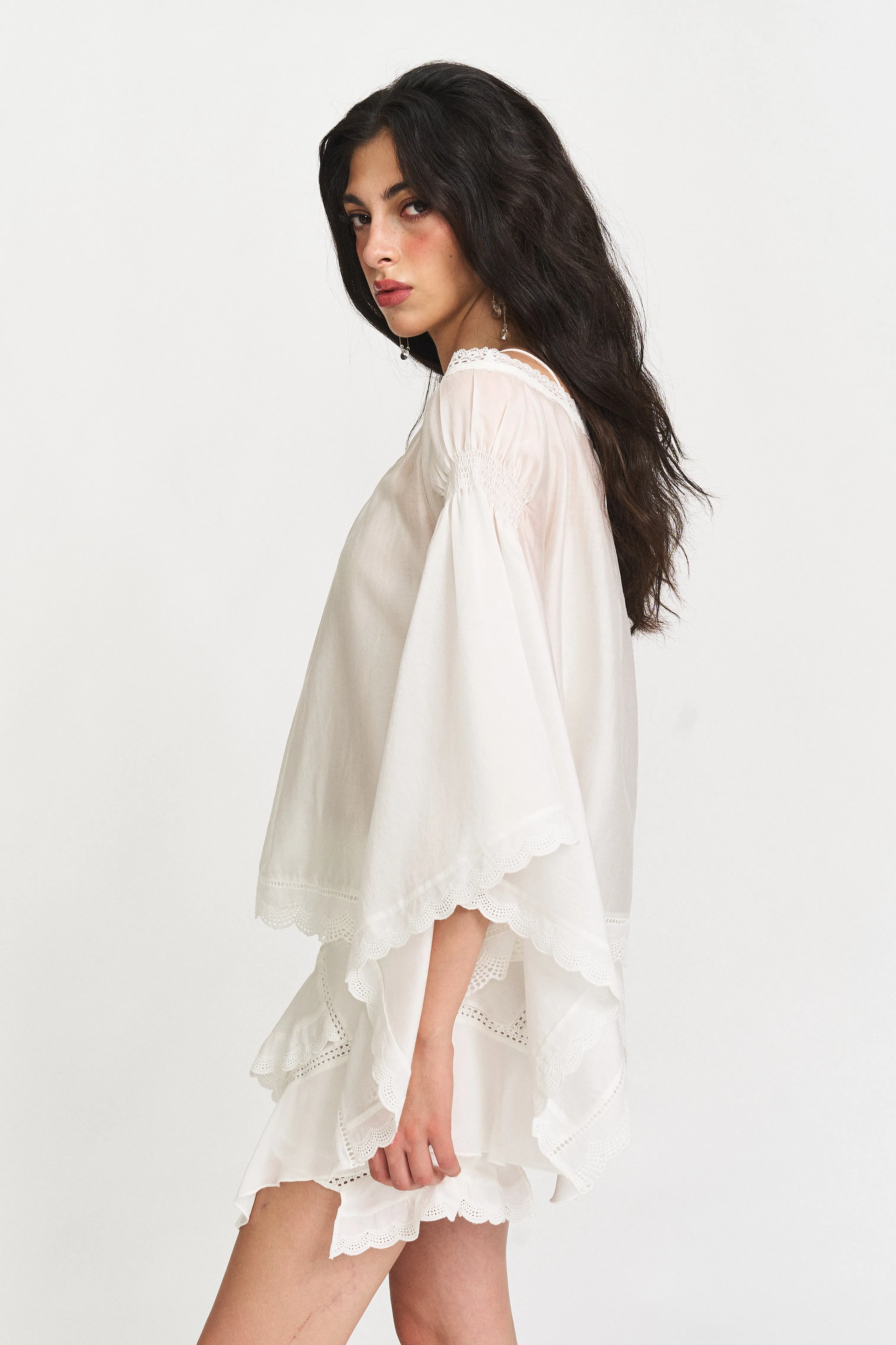 Mia Lace-Trim Sheer Blouse sold by PANN product image thumbnail 4