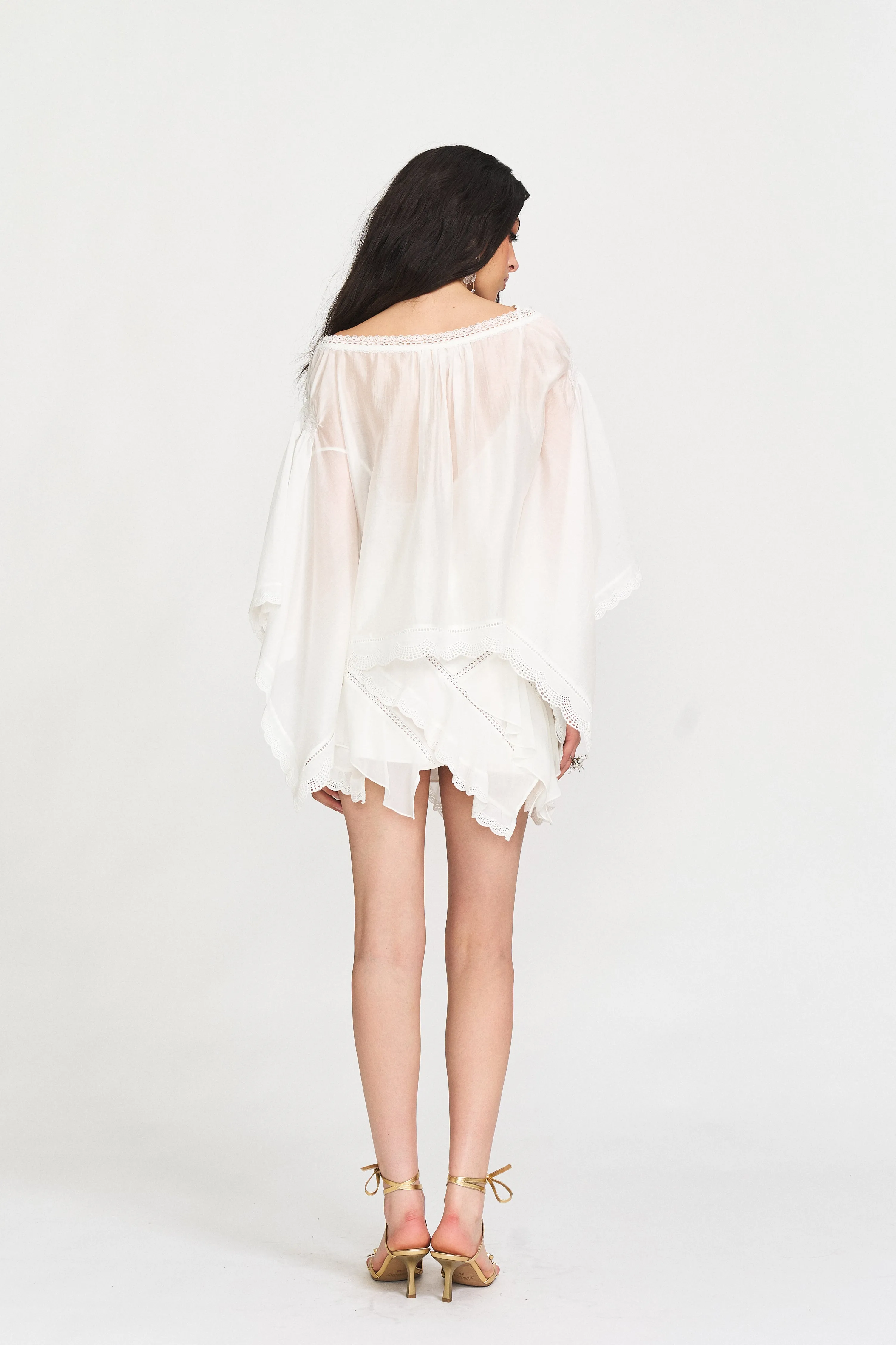 Lila Lace-Trim Island Mini Skirt sold by PANN product image thumbnail 4