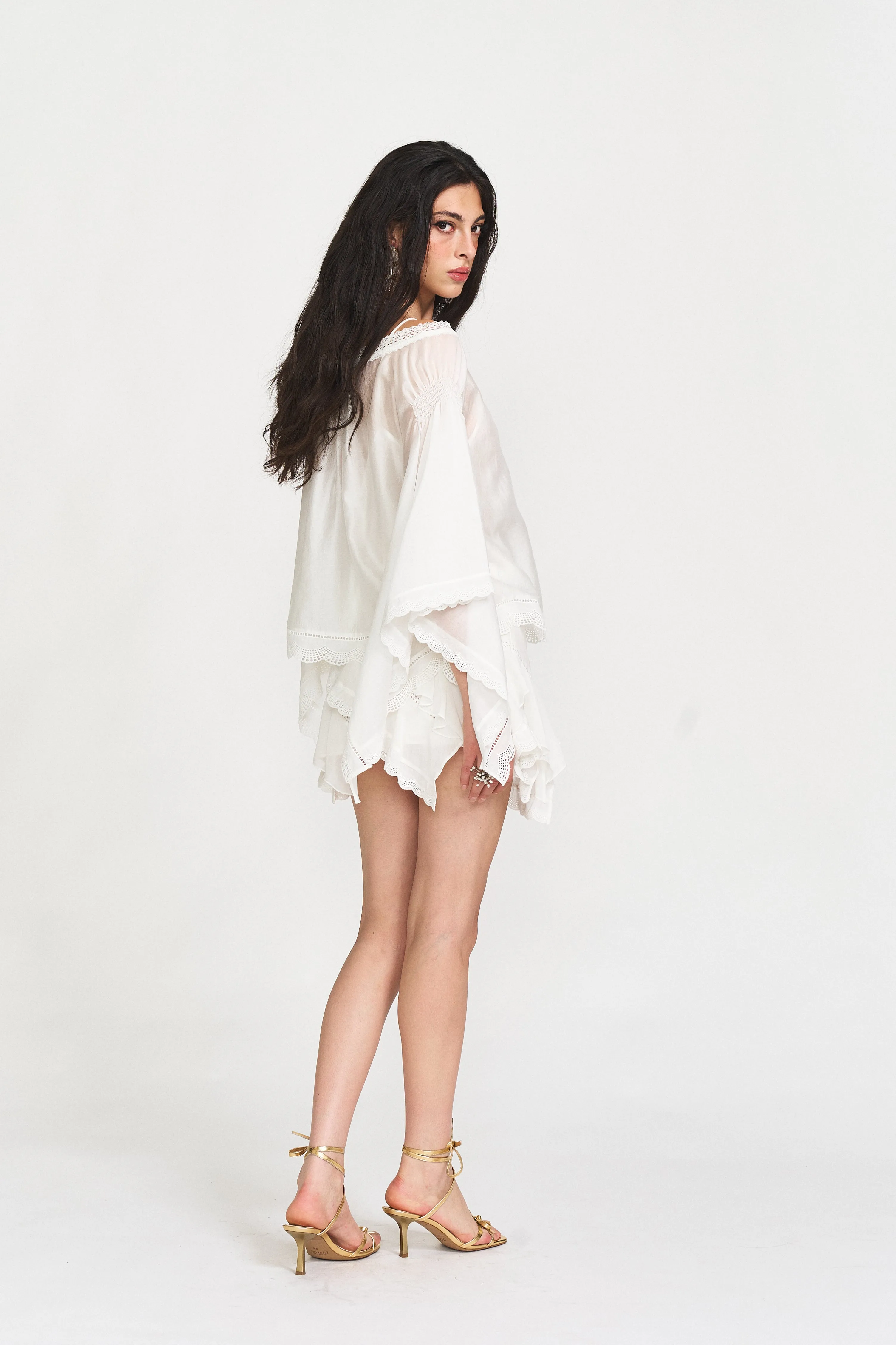 Lila Lace-Trim Island Mini Skirt sold by PANN product image thumbnail 3