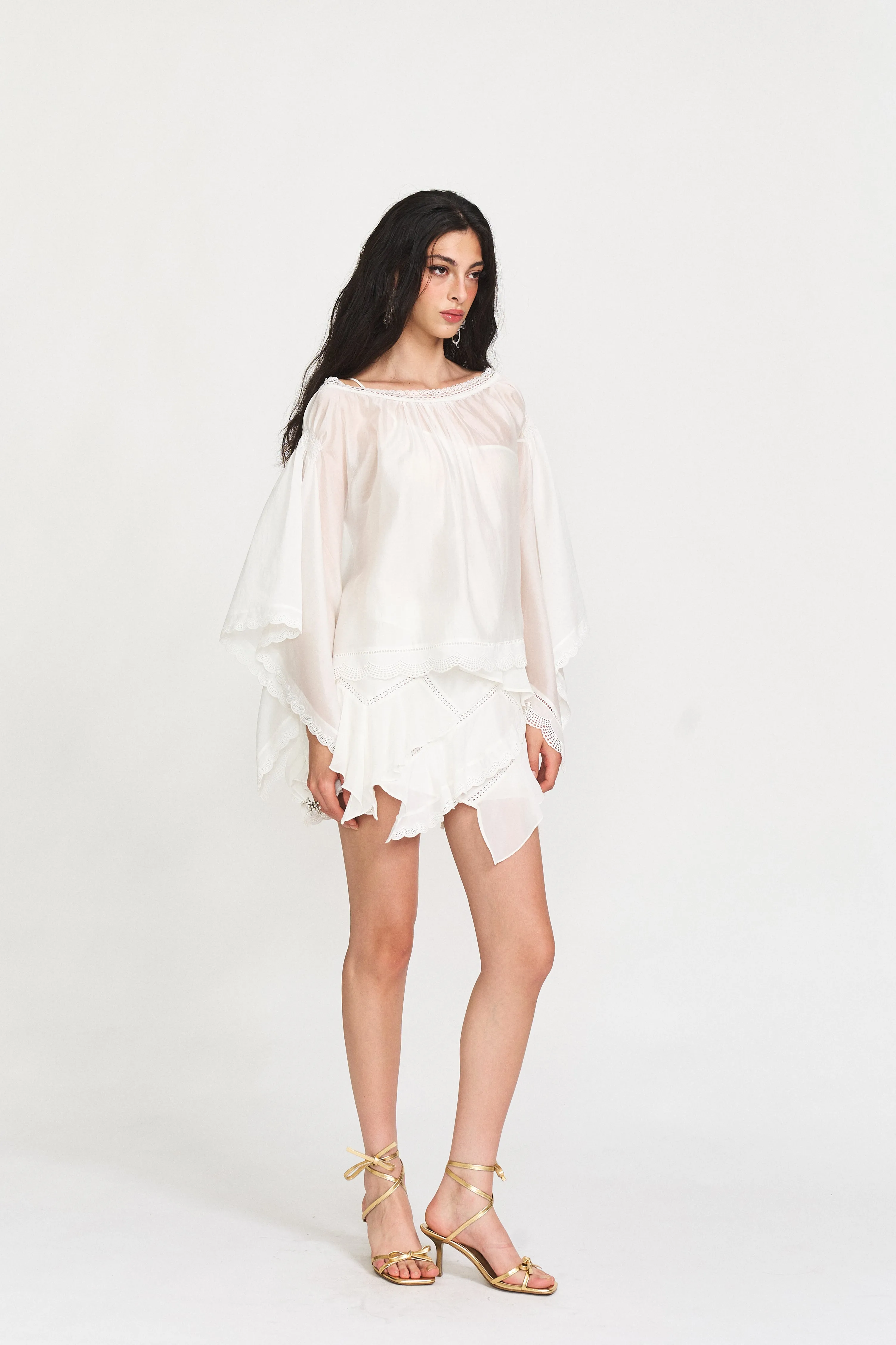 Lila Lace-Trim Island Mini Skirt sold by PANN product image thumbnail 2