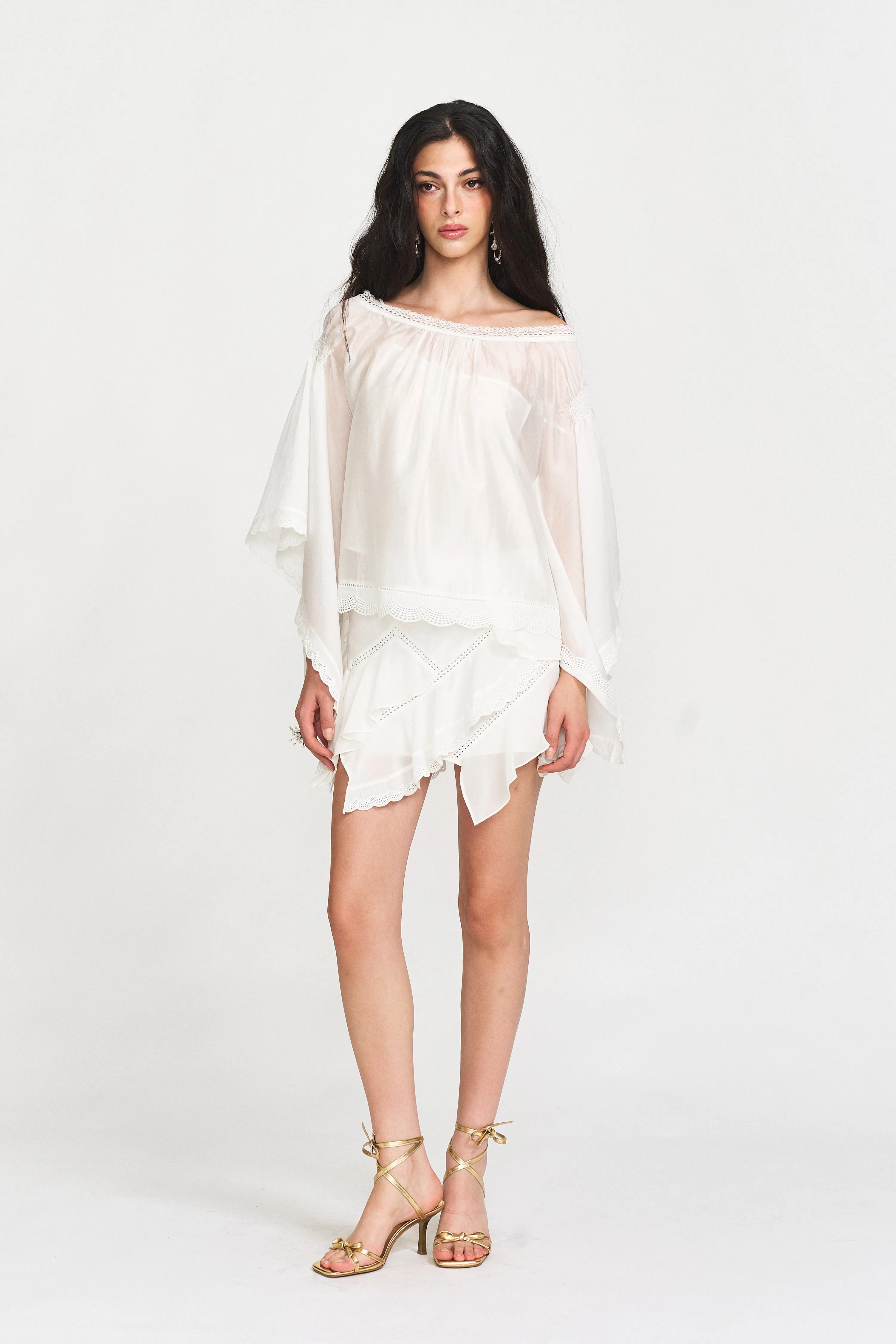 Lila Lace-Trim Island Mini Skirt sold by PANN product image thumbnail 5