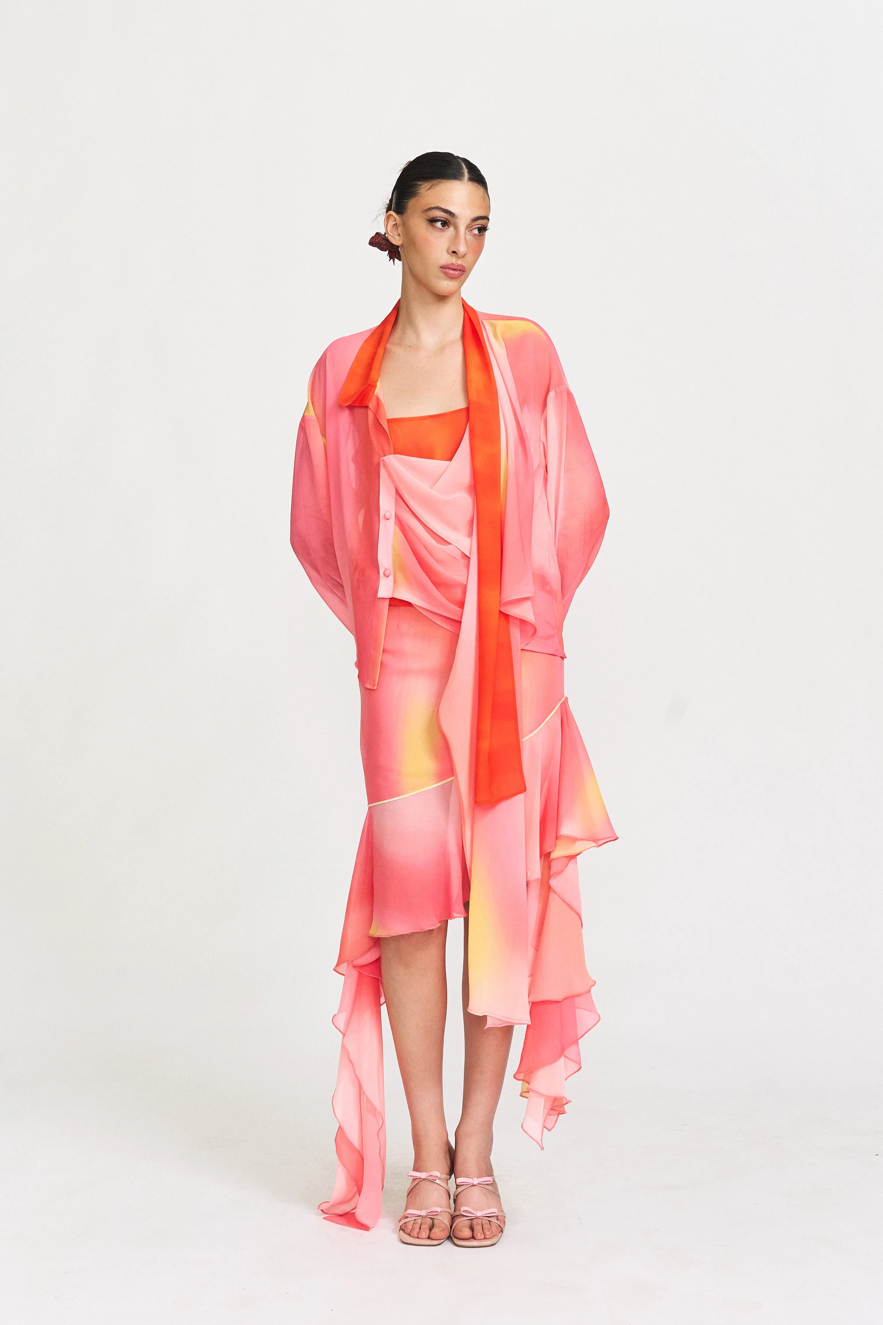 Blaze Patchwork Mini Skirt in Cloudlit Blush sold by PANN product image thumbnail 4