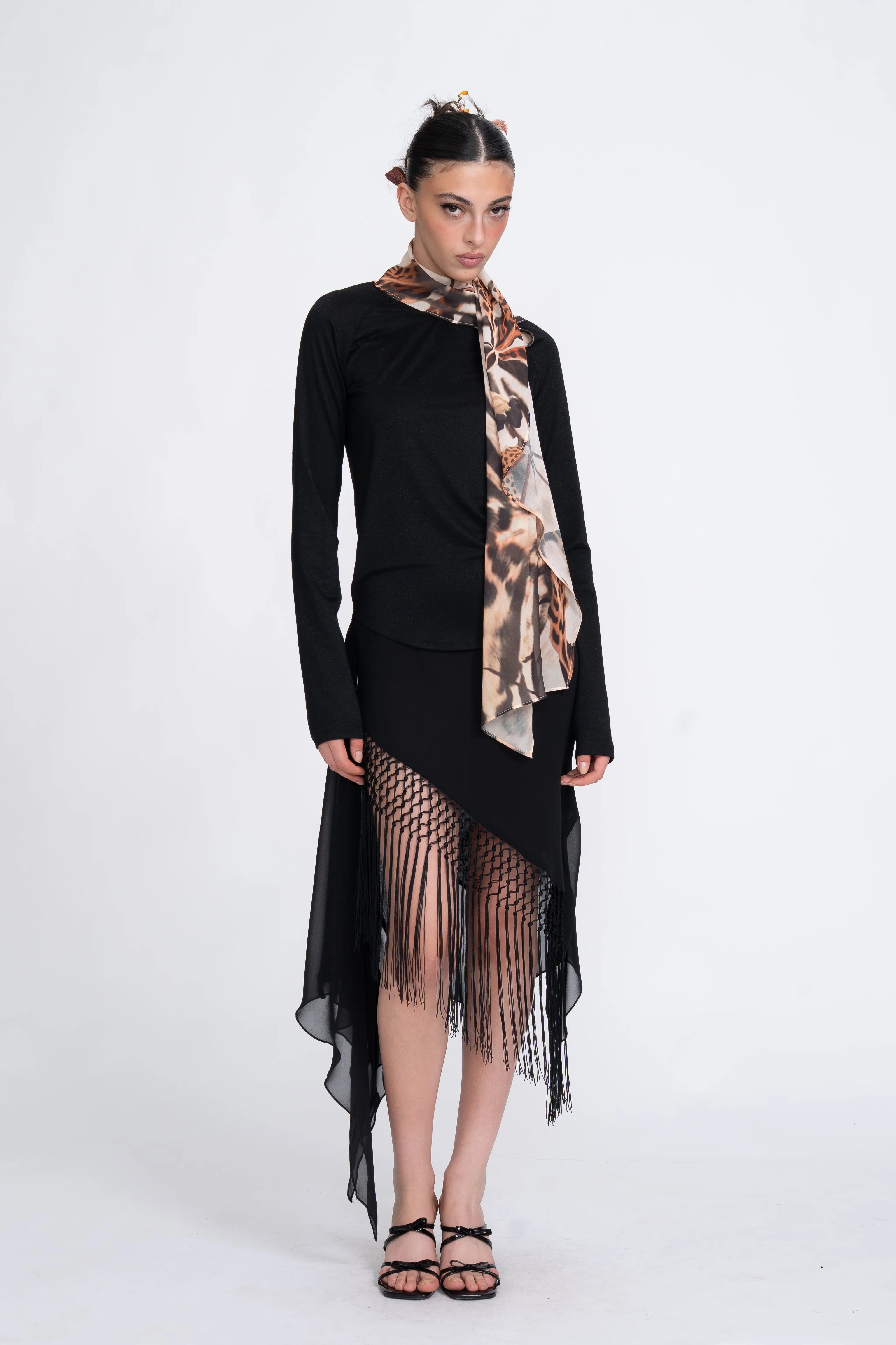 Peg Fringe Lace Mini Skirt in Black sold by PANN product image thumbnail 5