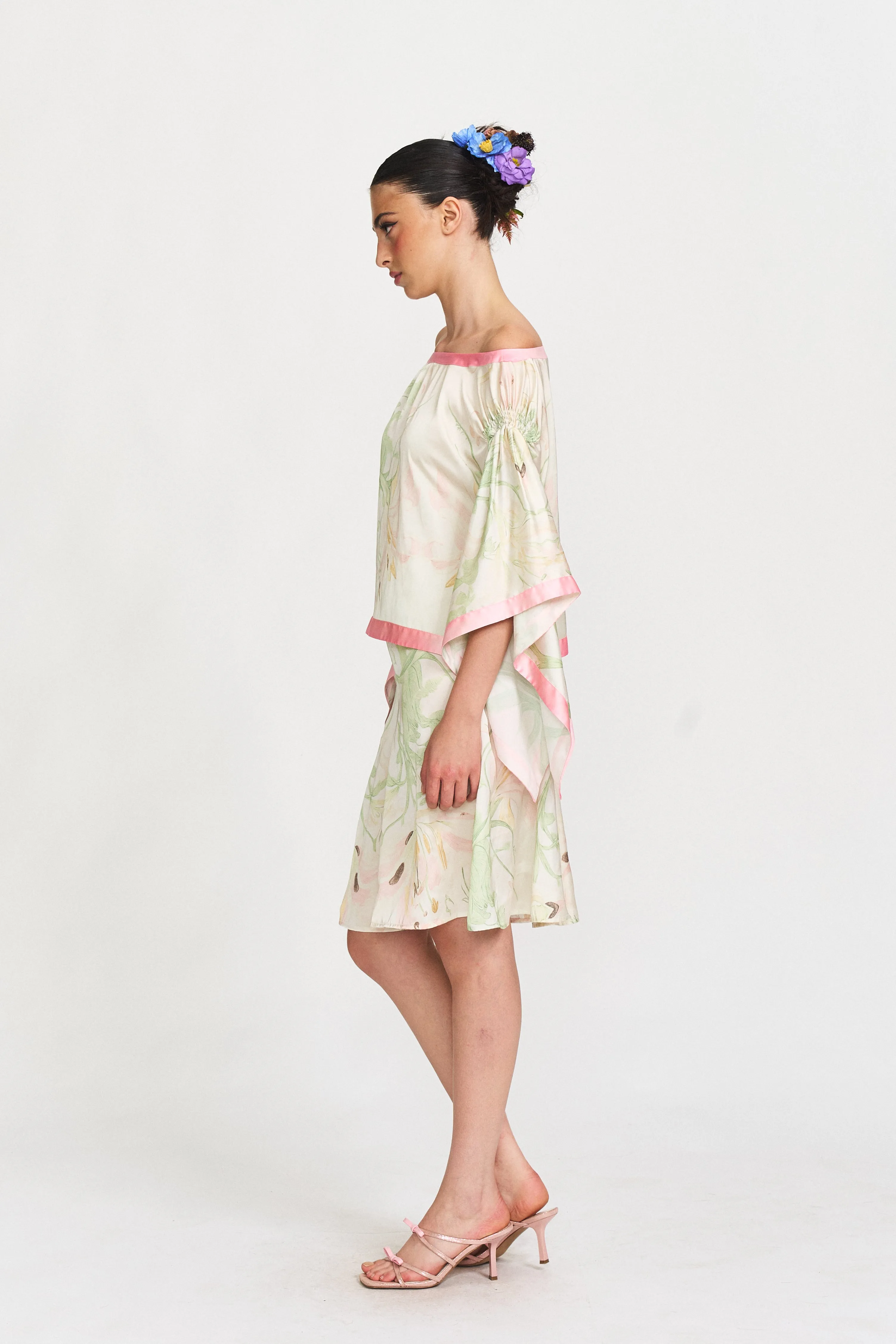 Ros Printed Vibrant Midi Skirt in Green sold by PANN product image thumbnail 4