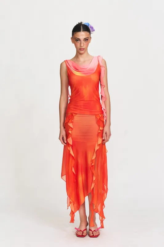 Violet Asymmetrical Lace Skirt sold by PANN