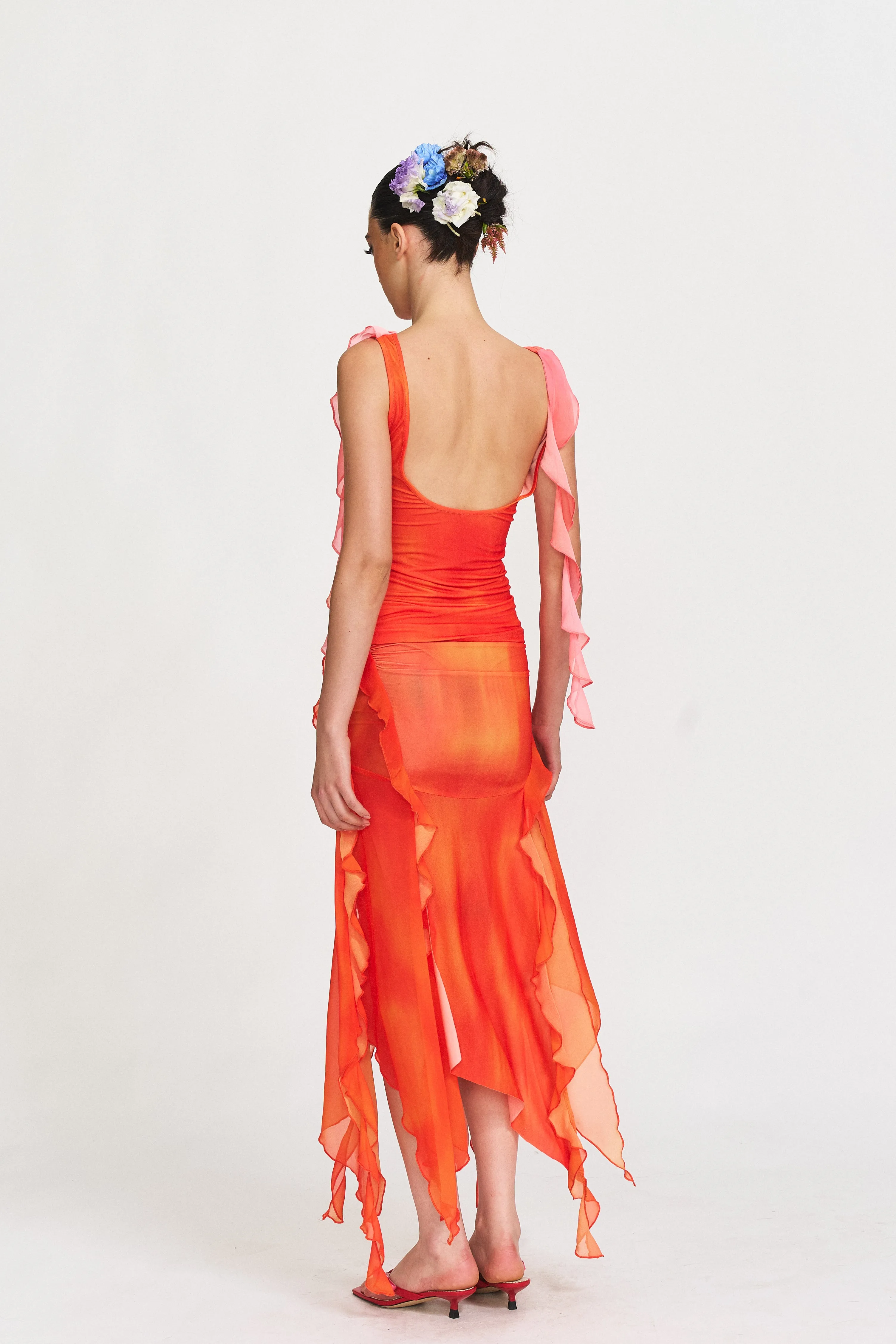 Violet Asymmetrical Lace Skirt sold by PANN product image thumbnail 4