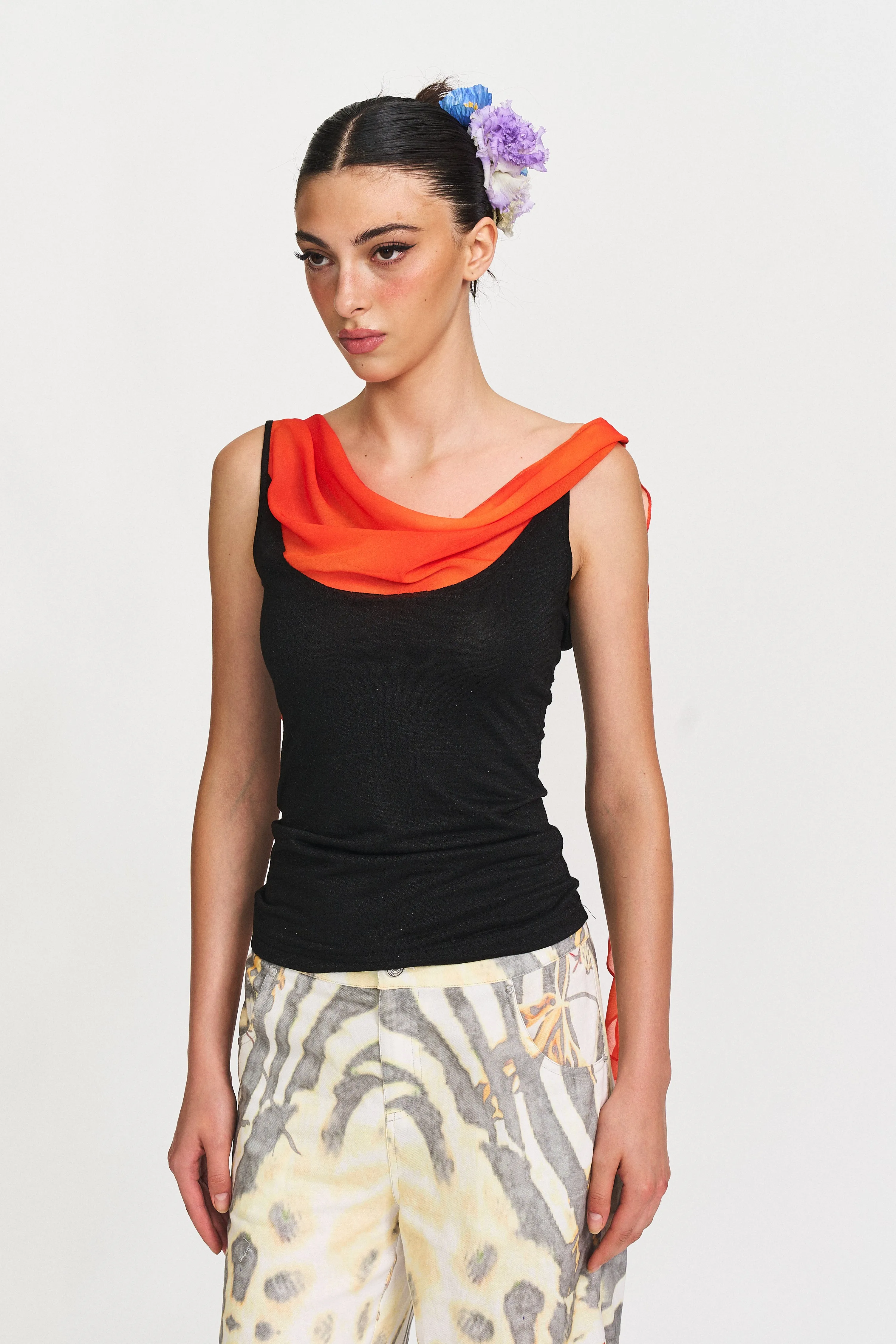 Sunset Lace Trim Camisole in Black sold by PANN