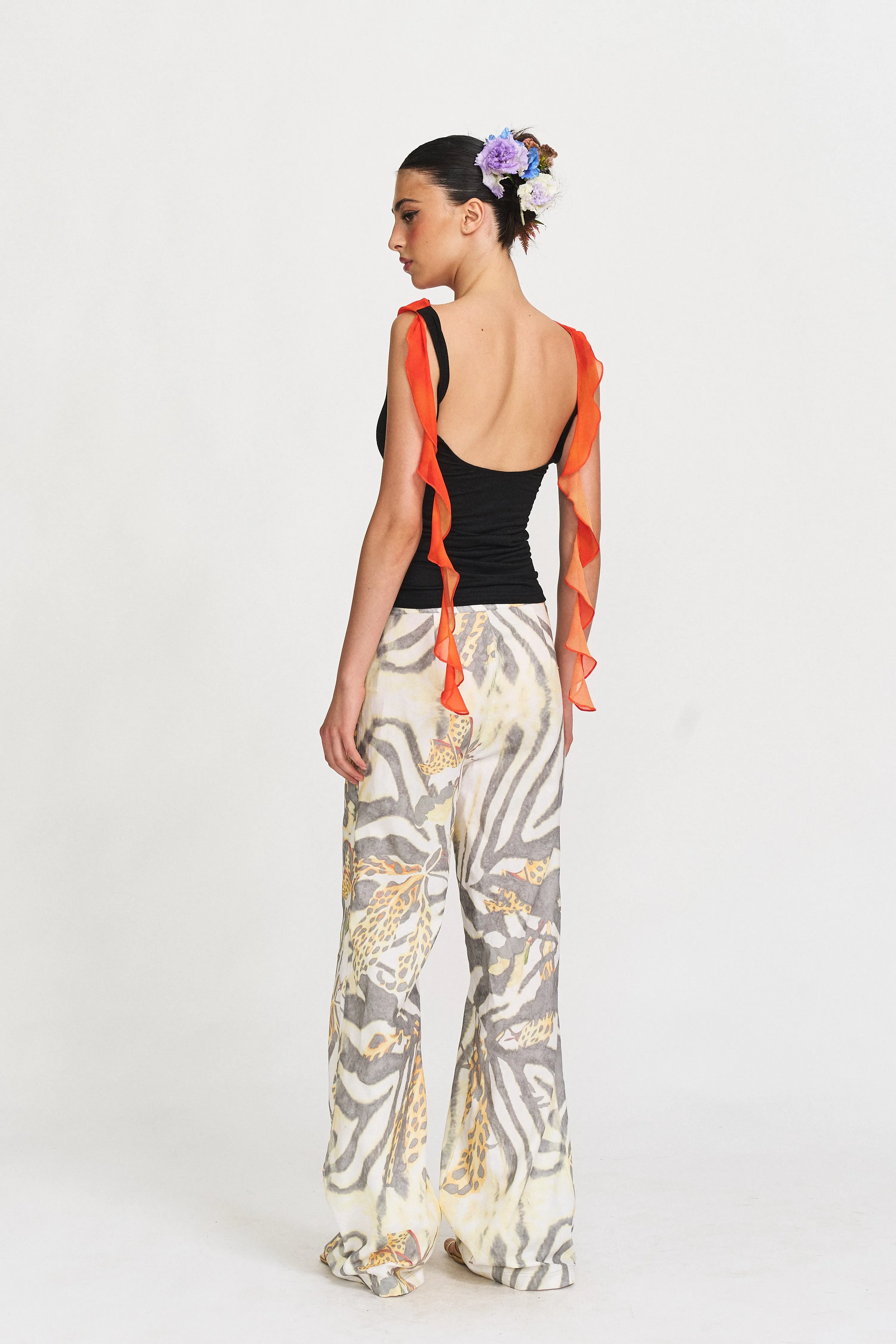 Sunset Lace Trim Camisole in Black sold by PANN product image thumbnail 4