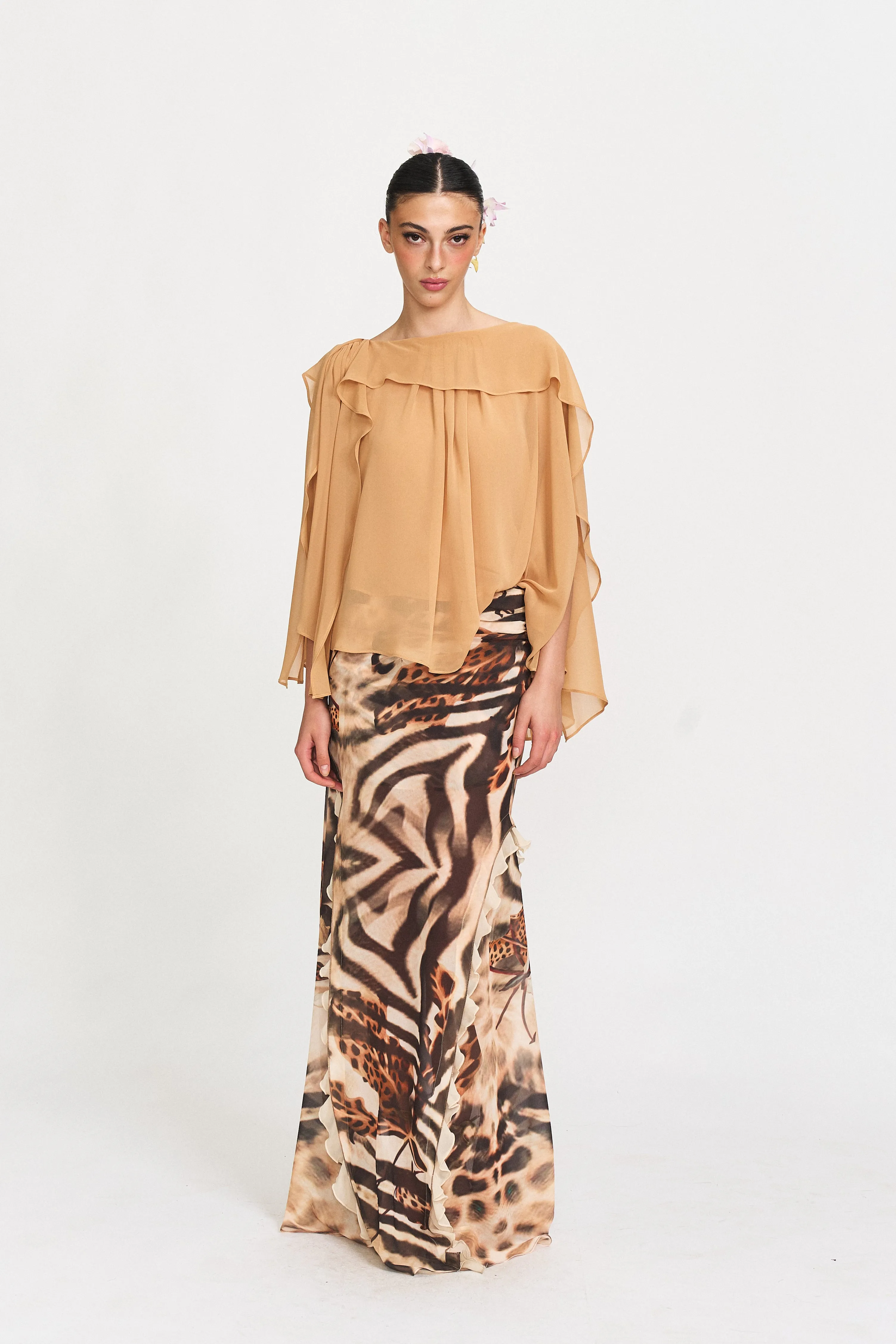 Sylvie Ruffled Sheer Blouse sold by PANN product image thumbnail 3