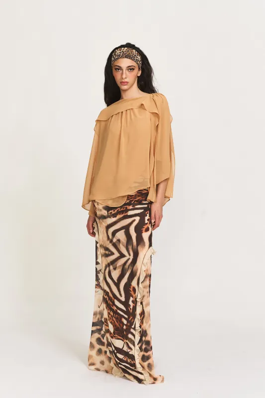 Sylvie Ruffled Sheer Blouse sold by PANN
