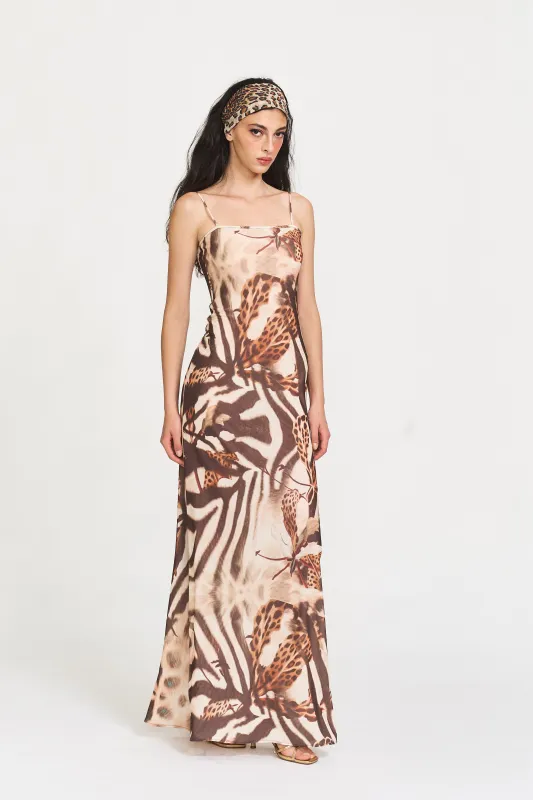 Sable Jungle Fitted Maxi Dress sold by PANN