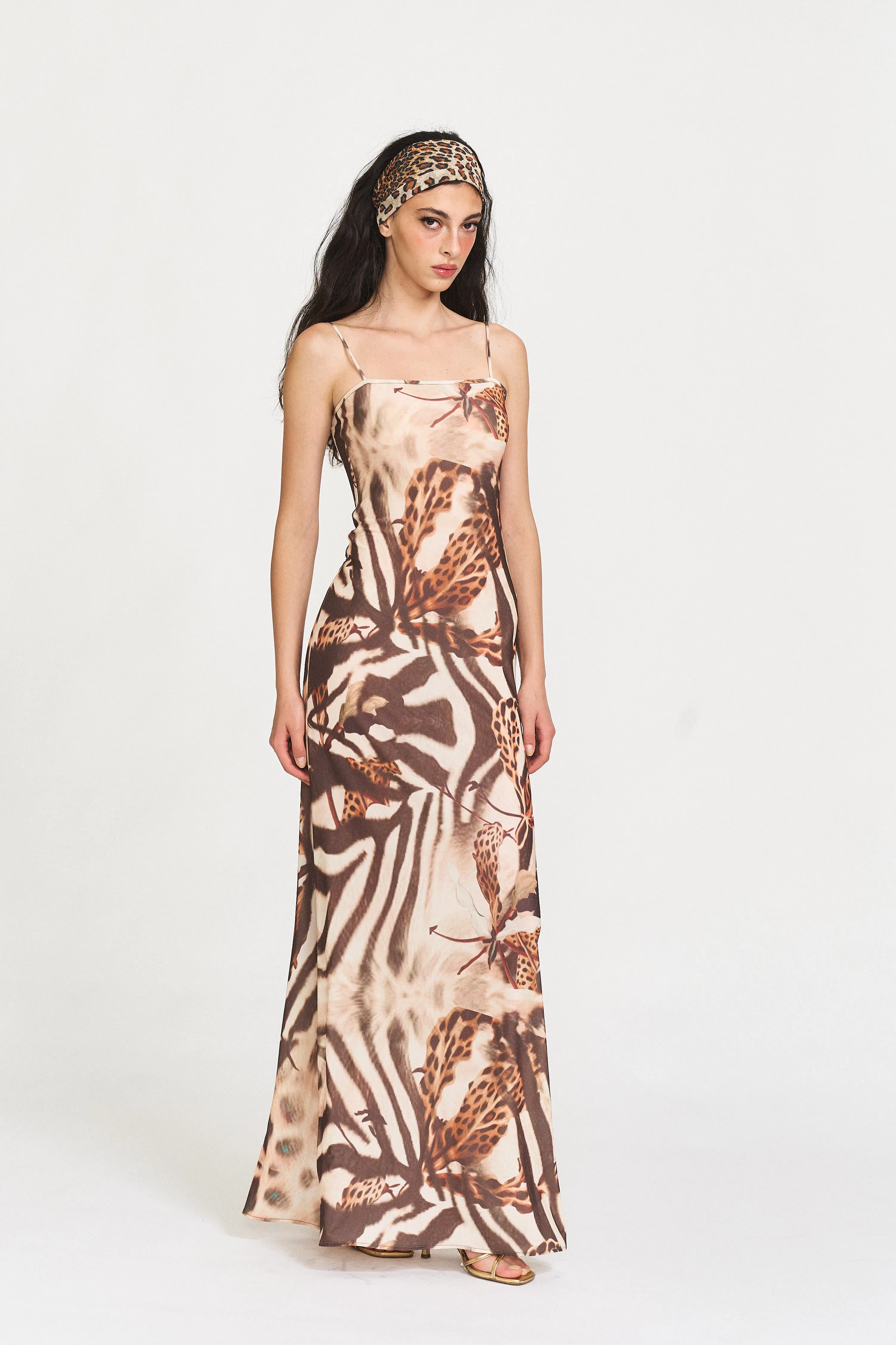 Sable Jungle Fitted Maxi Dress sold by PANN
