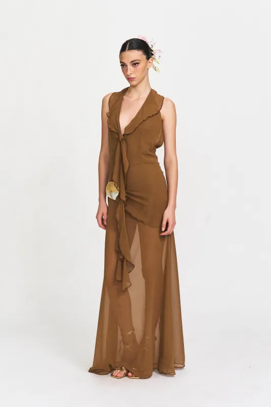 Autumn Halter Neck Maxi Dress sold by PANN