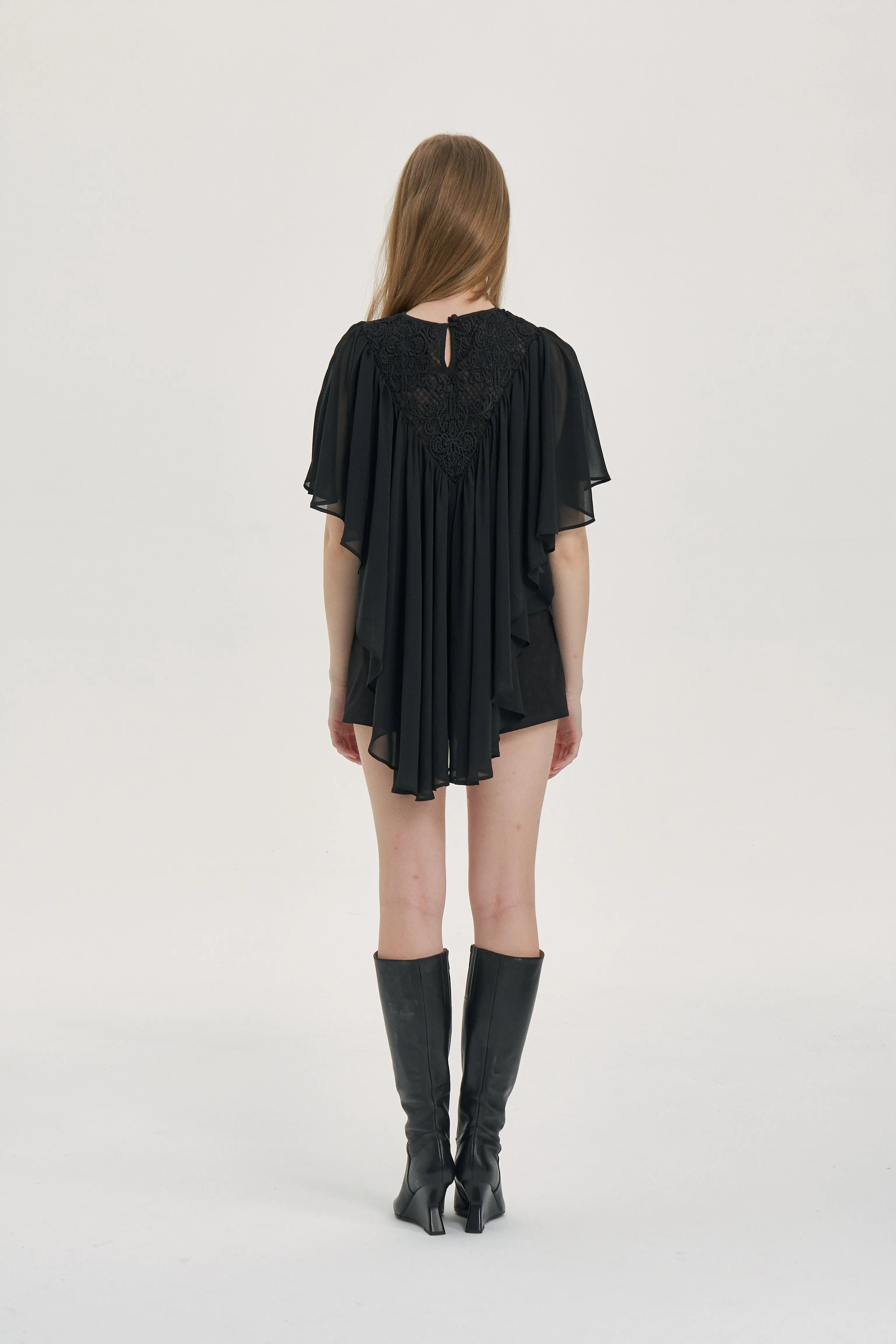 Echo Cloud Lace Cape Top sold by PANN product image thumbnail 3