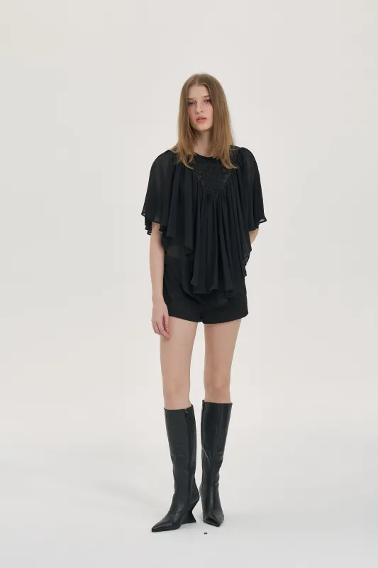 Echo Cloud Lace Cape Top sold by PANN