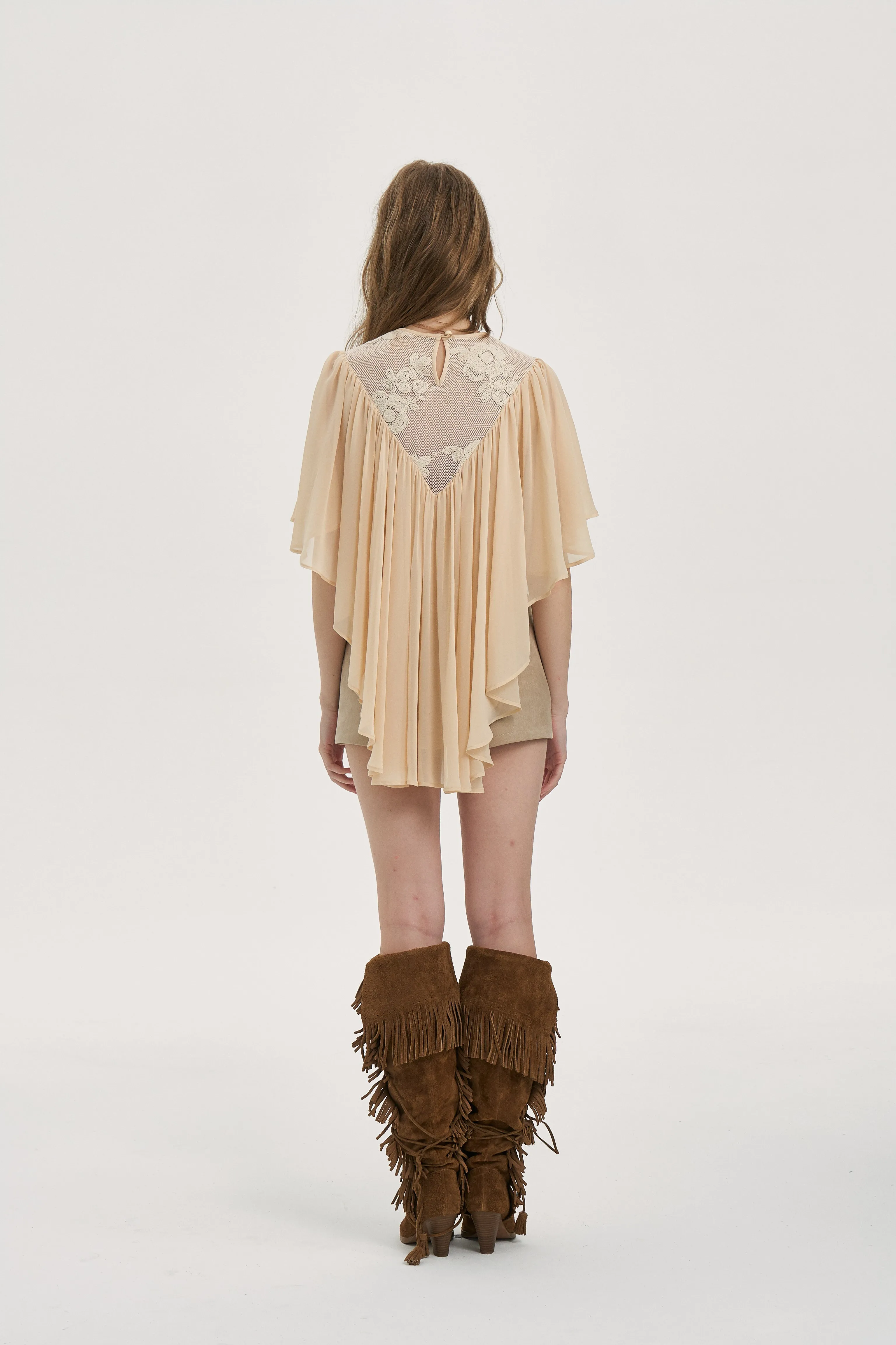 Echo Cloud Lace Cape Top sold by PANN product image thumbnail 3