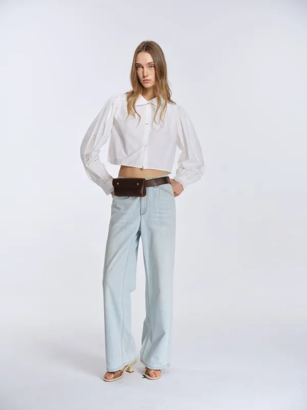 Rae Light Denim Pants made by PANN