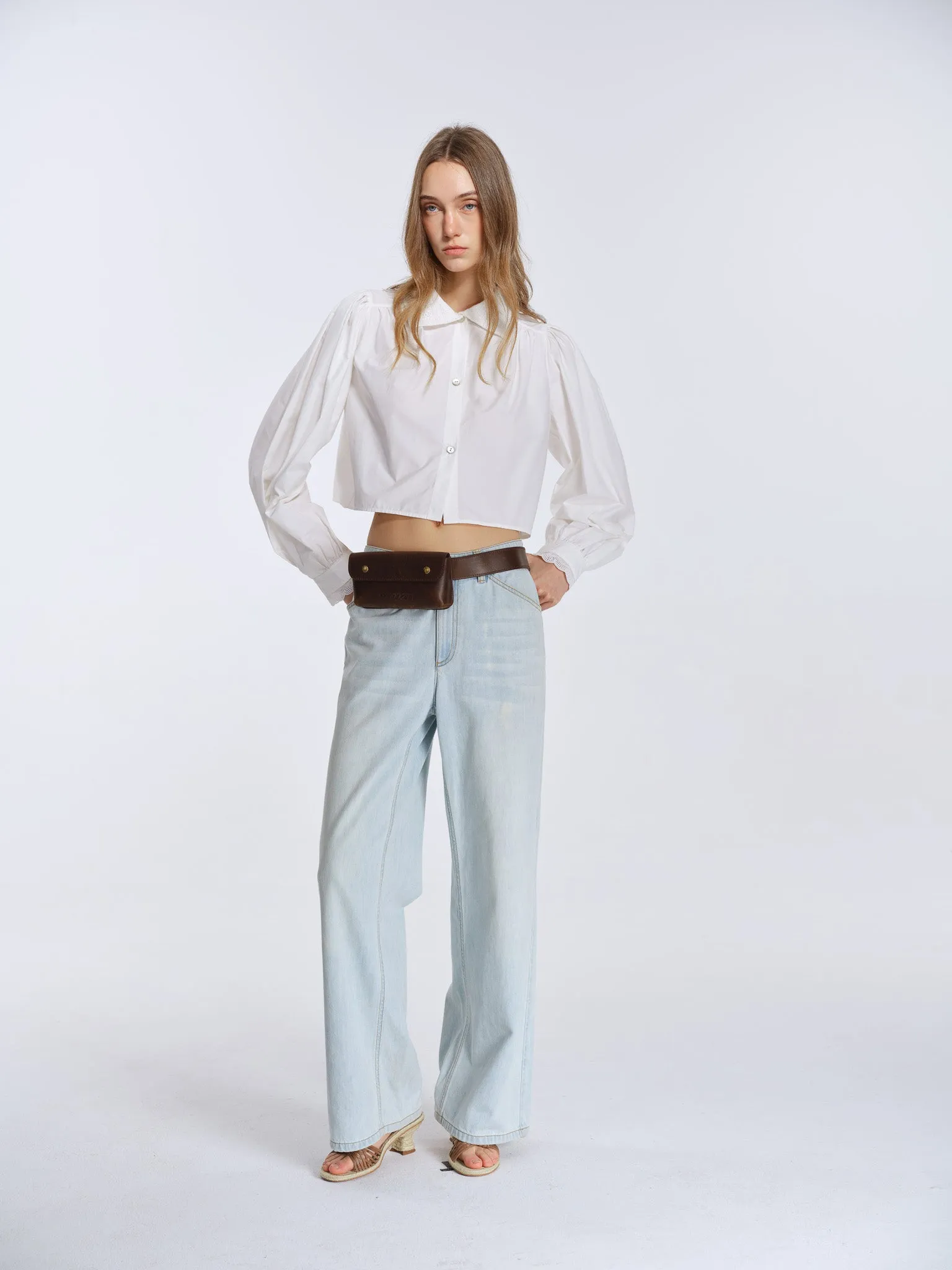 Rae Light Denim Pants sold by PANN
