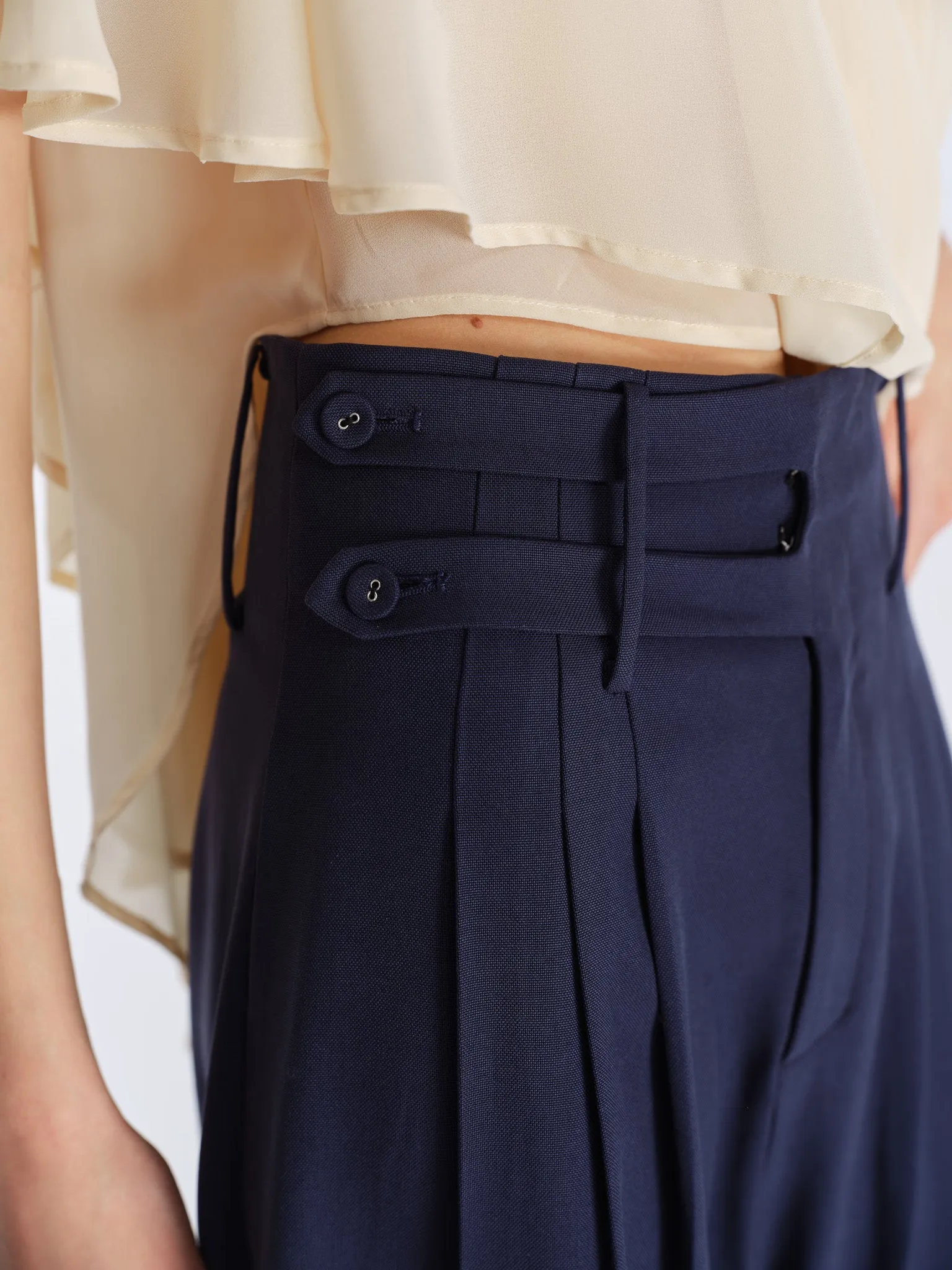 Milo Draped Trousers-Navy sold by PANN product image thumbnail 5