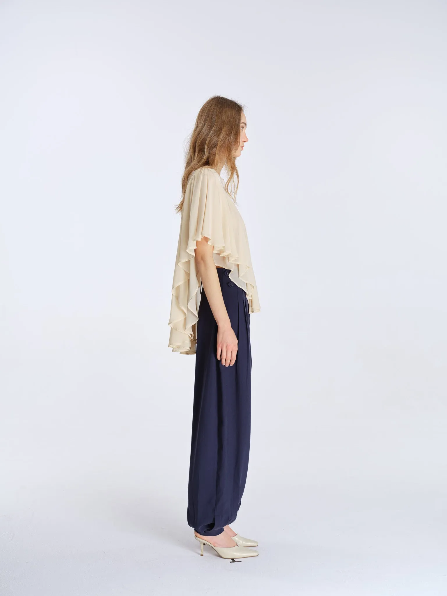 Milo Draped Trousers-Navy sold by PANN product image thumbnail 3