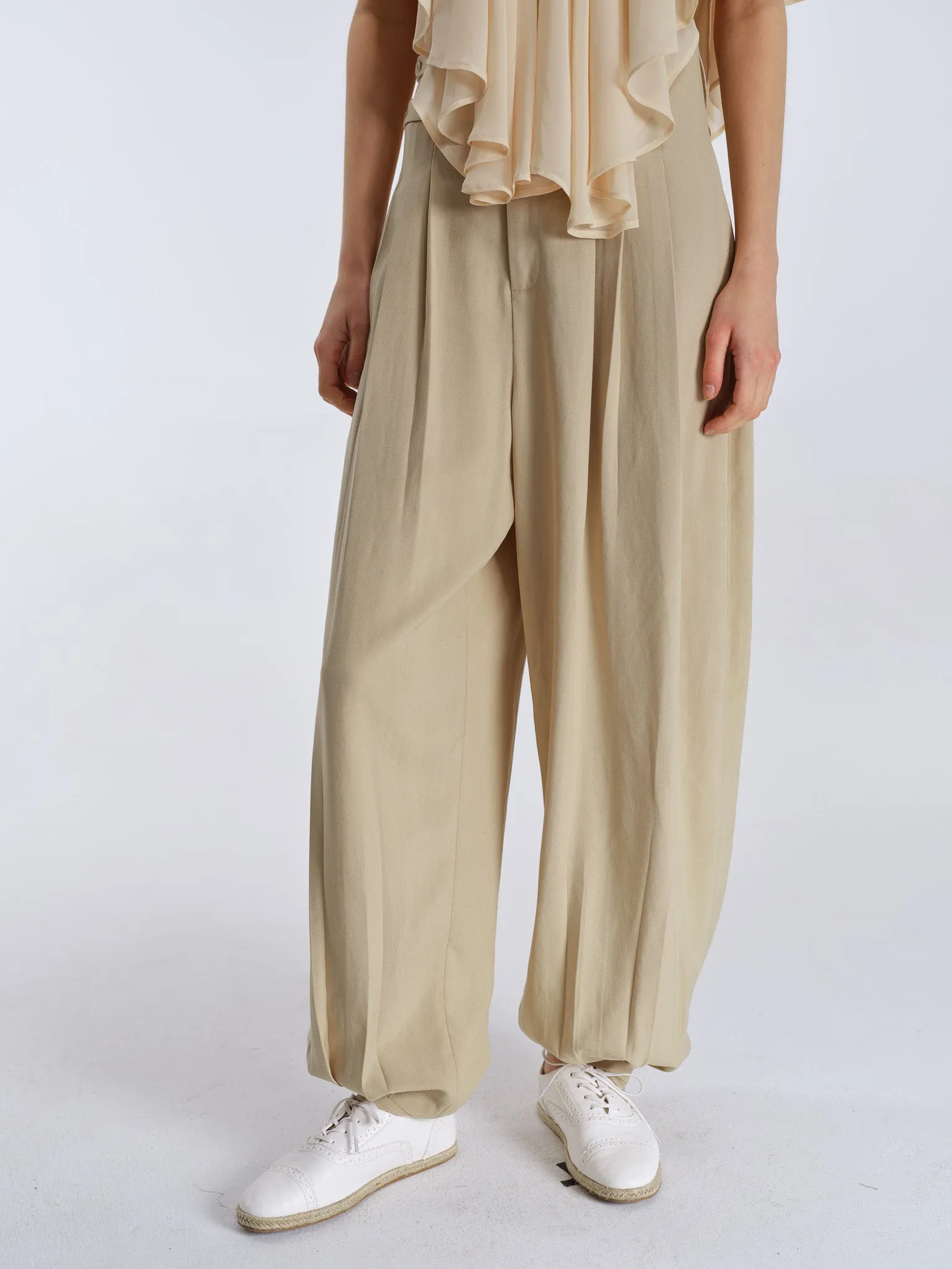 Milo Draped Trousers-Sand sold by PANN product image thumbnail 5