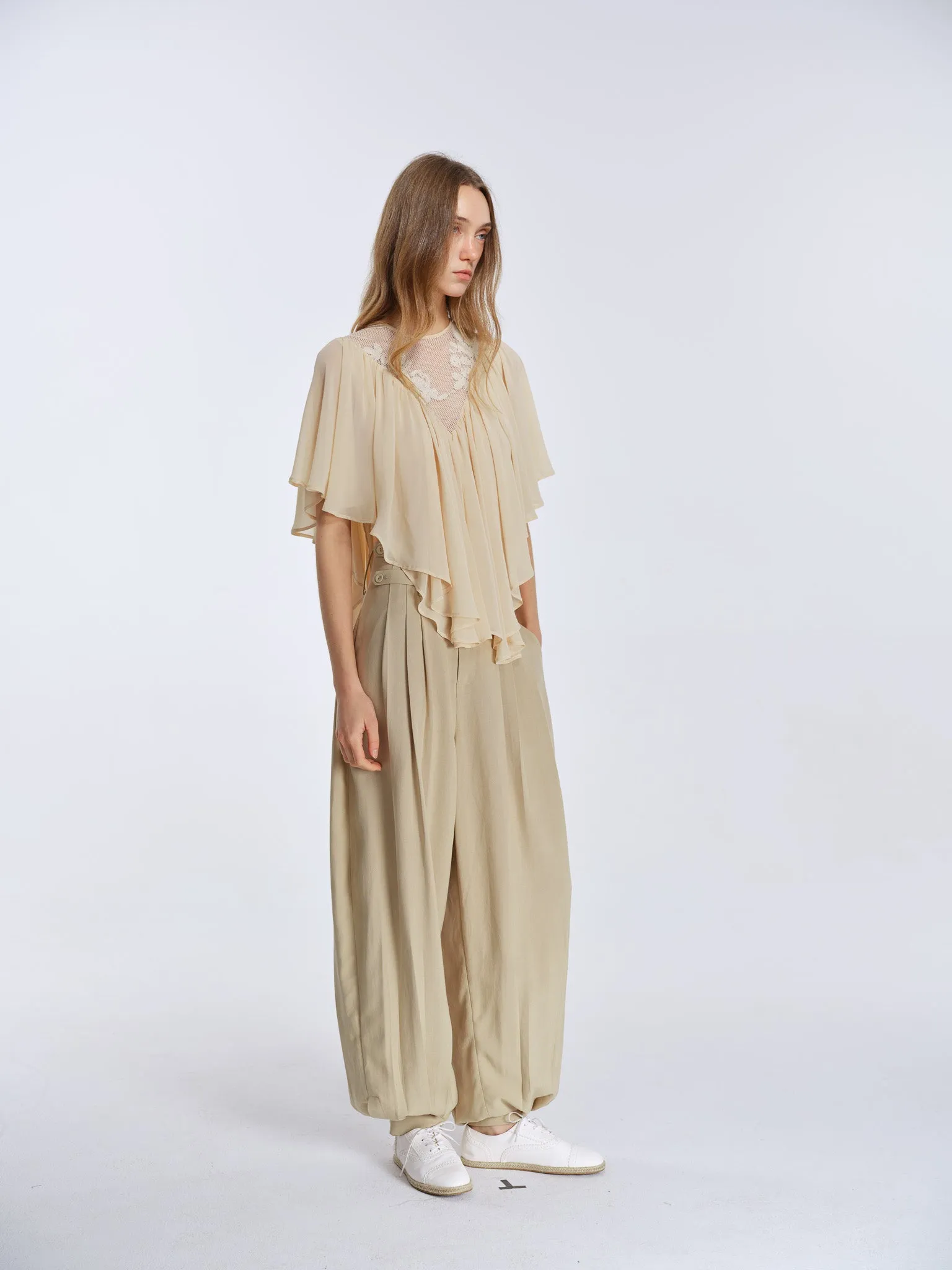 Milo Draped Trousers-Sand sold by PANN product image thumbnail 2