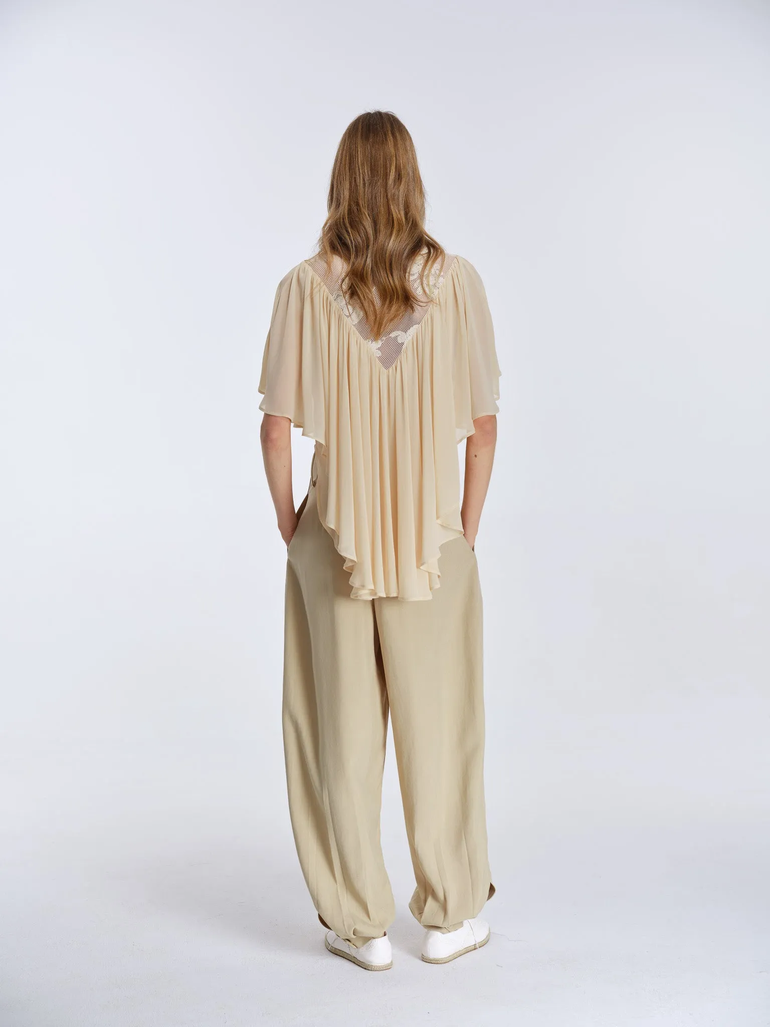 Milo Draped Trousers-Sand sold by PANN product image thumbnail 4