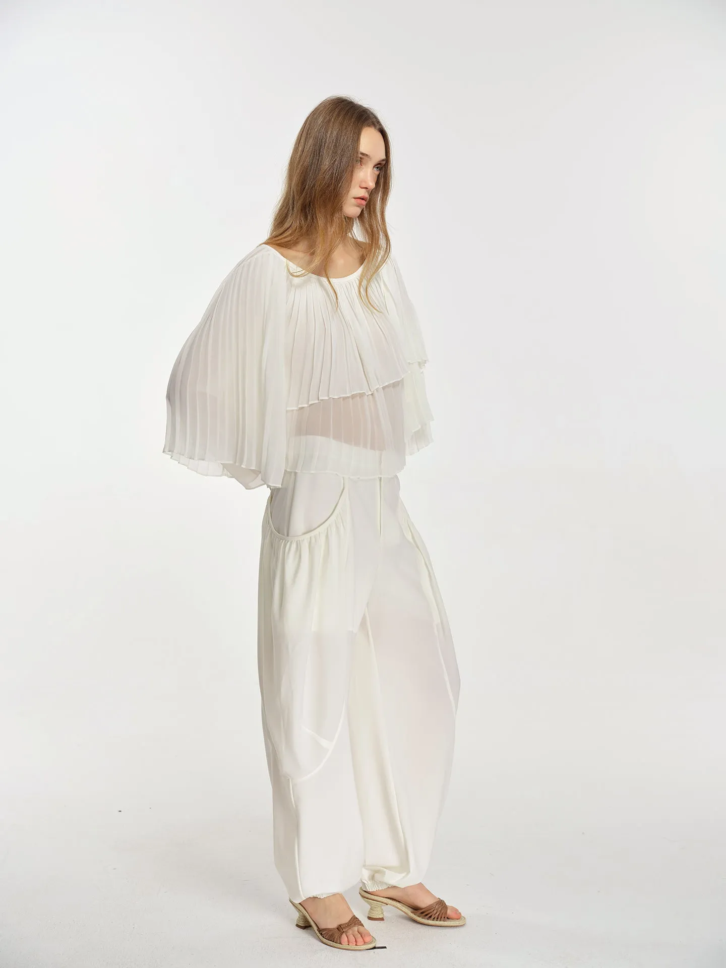 Eve Pleated Cape Top sold by PANN product image thumbnail 3