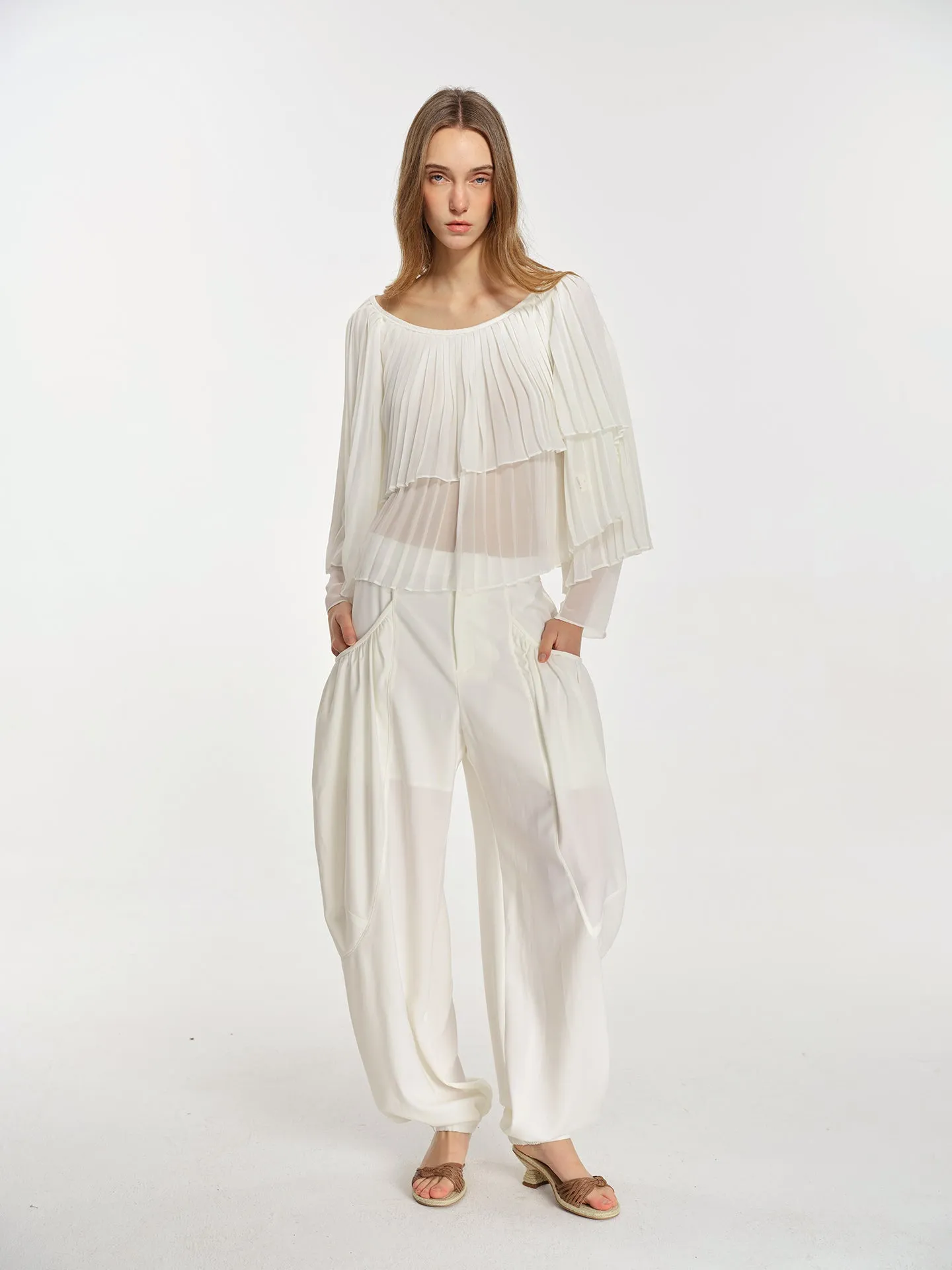 Eve Pleated Cape Top sold by PANN product image thumbnail 2