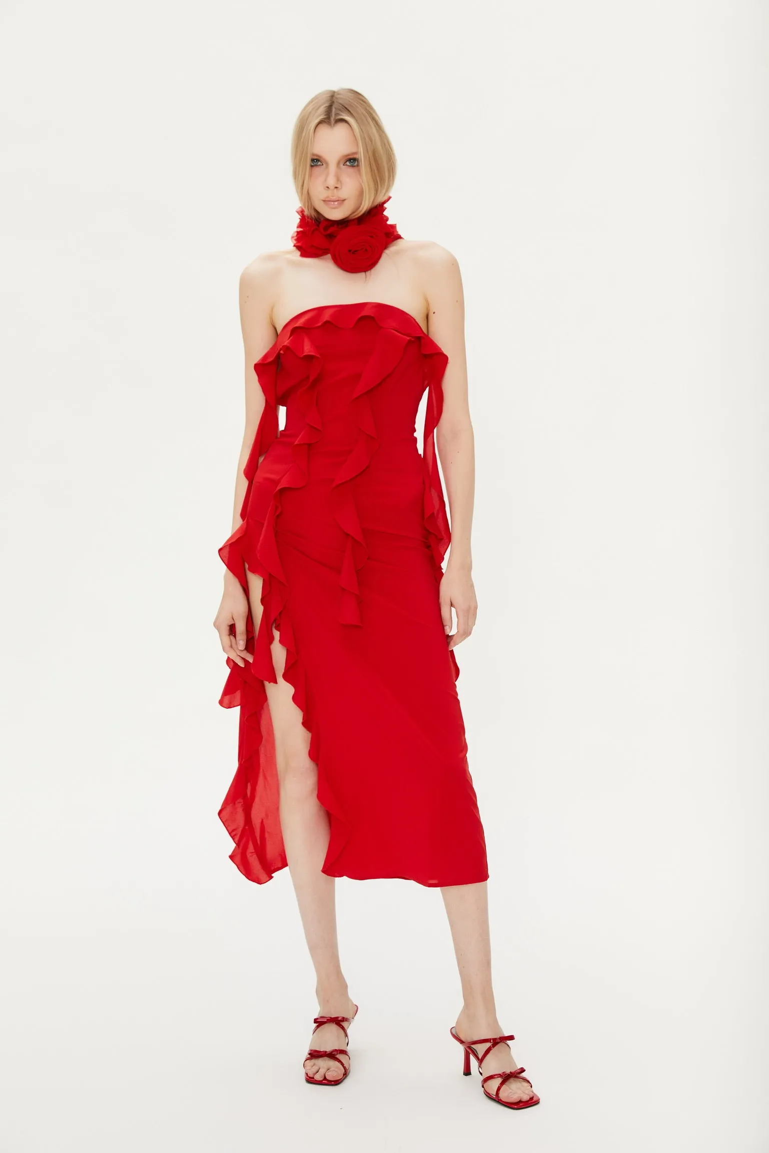 Alba Light Flower Scarf in Red sold by PANN product image thumbnail 2