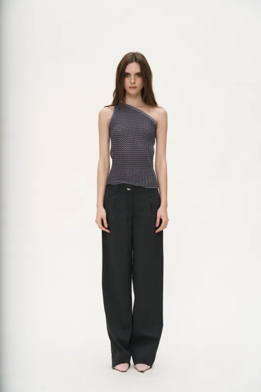 Junie Backless Knit Top in Gray sold by PANN