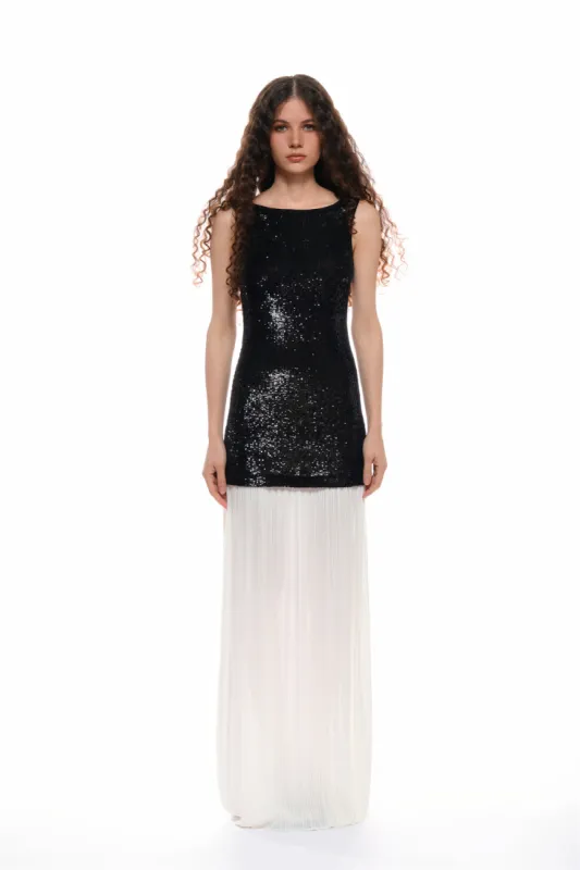 Adele Patchwork Backless Maxi Dress sold by PANN