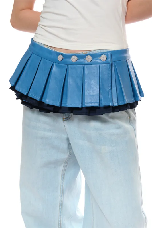 Amber Single-layer Pleated Waistband in Blue sold by PANN