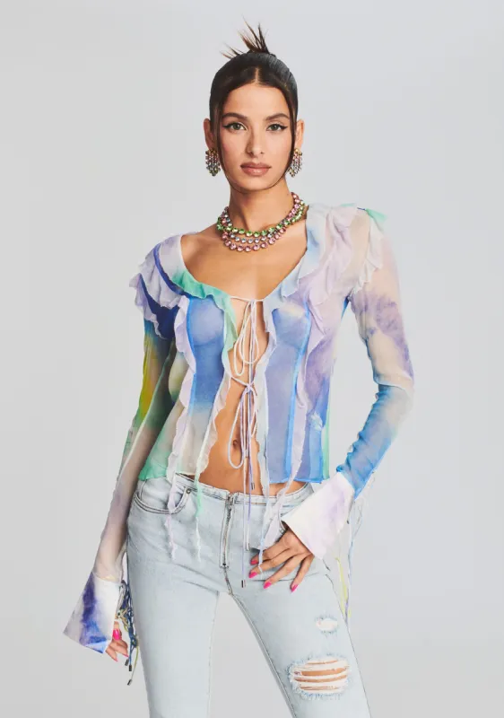 Aviva Silk Chiffon Blouse sold by Retrofete