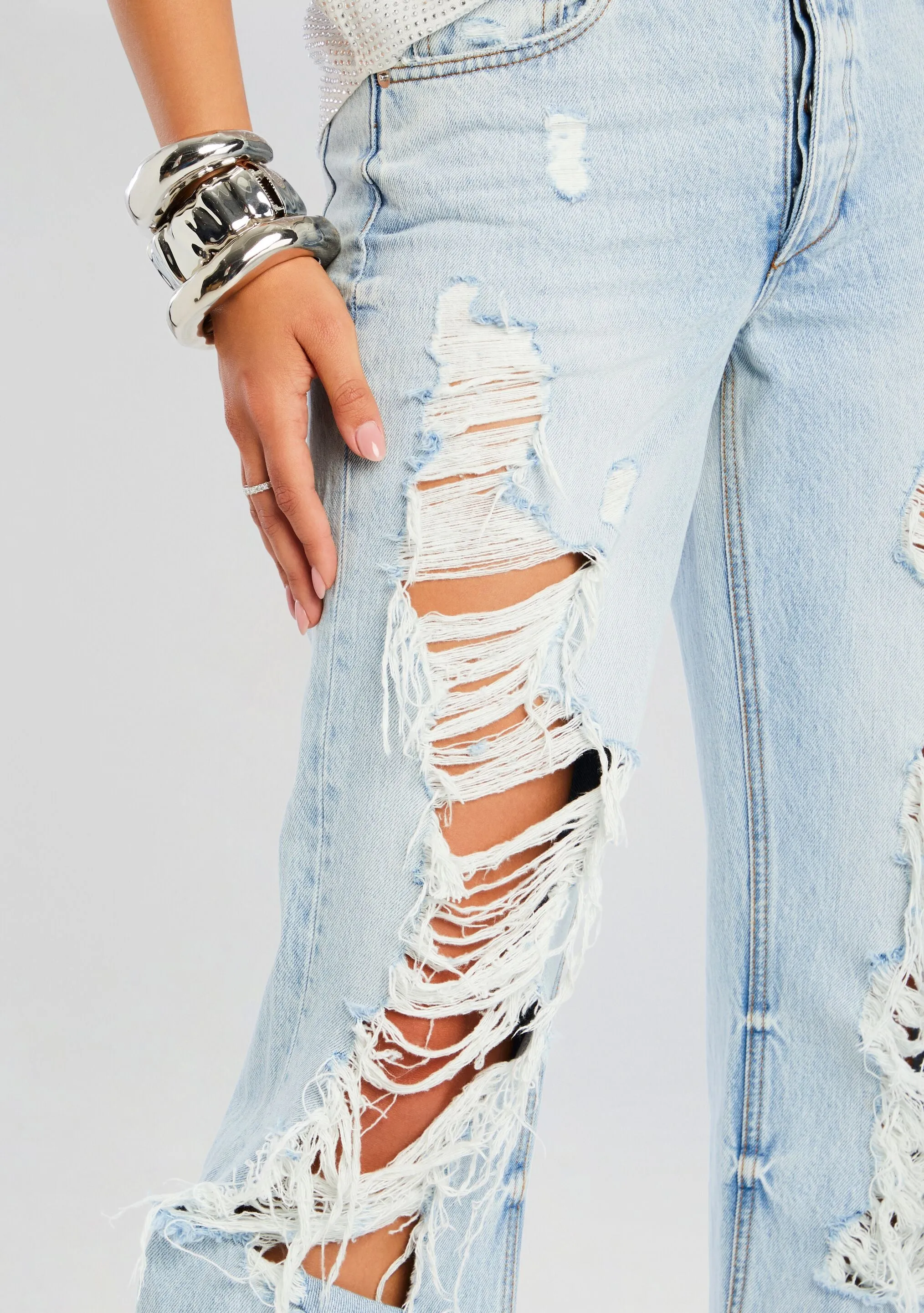 Sunny Mid Rise Distressed Boyfriend Jean sold by Retrofete product image thumbnail 2